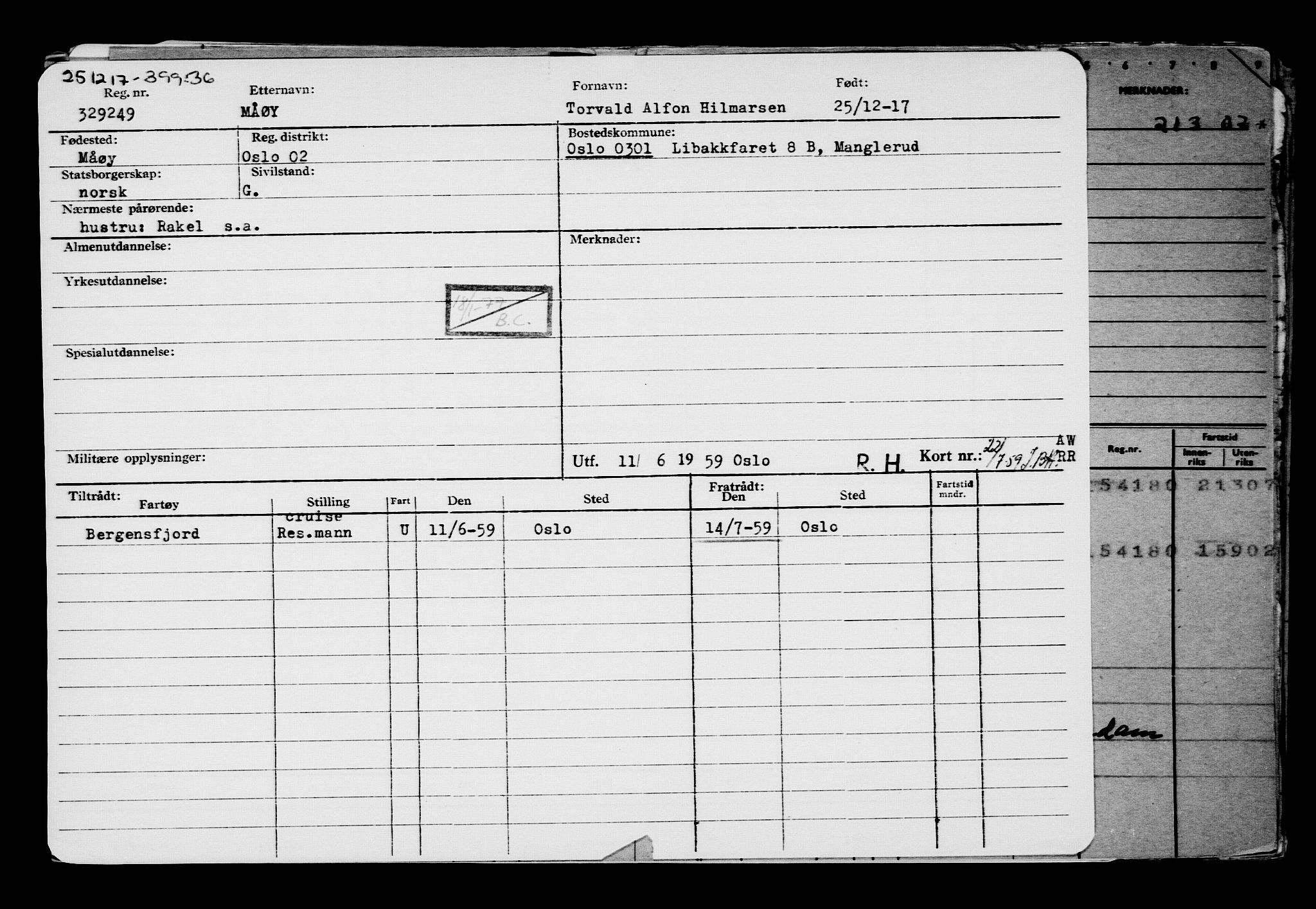 Direktoratet for sjømenn, AV/RA-S-3545/G/Gb/L0154: Hovedkort, 1917-1918, p. 209