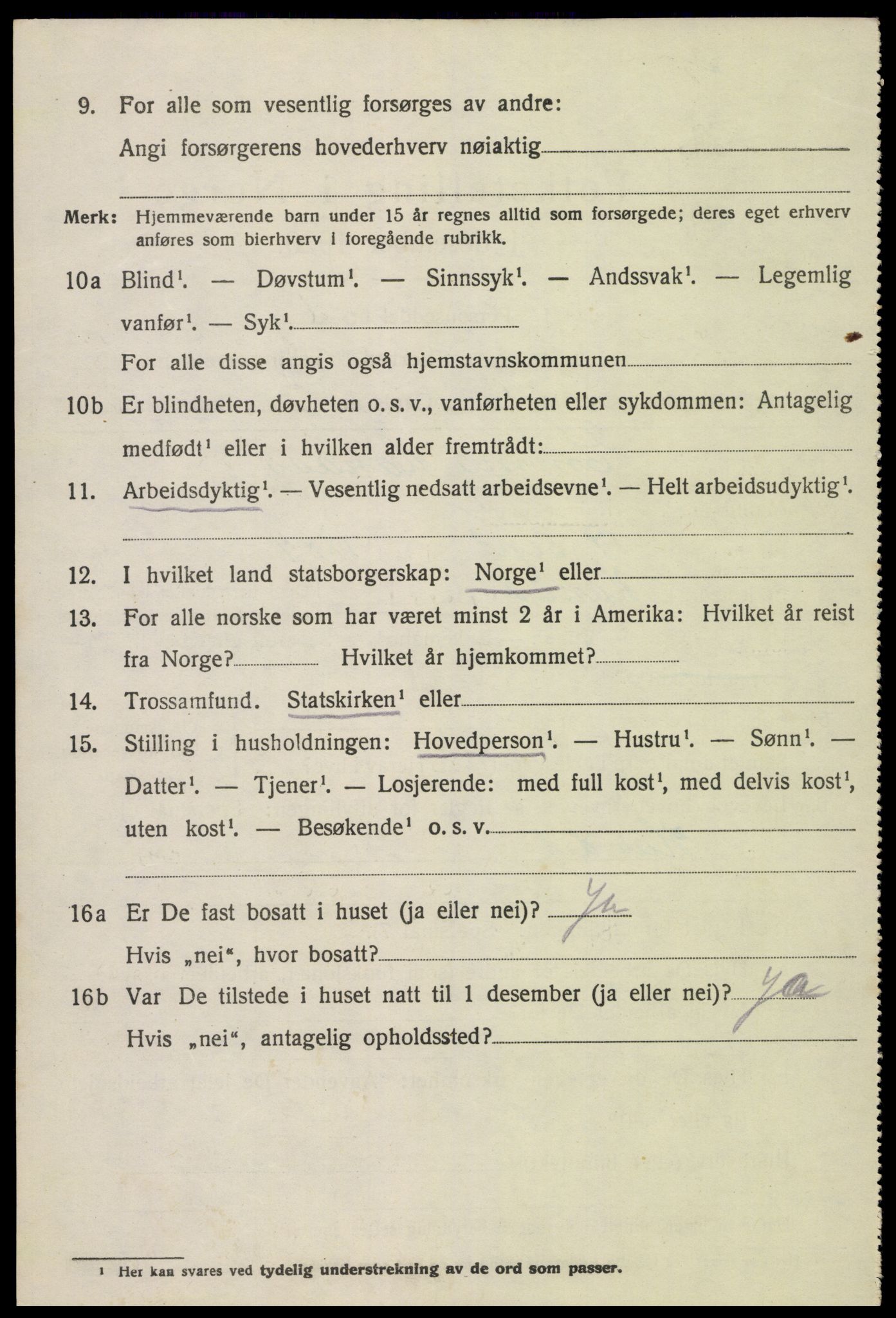SAK, 1920 census for Hornnes, 1920, p. 2550