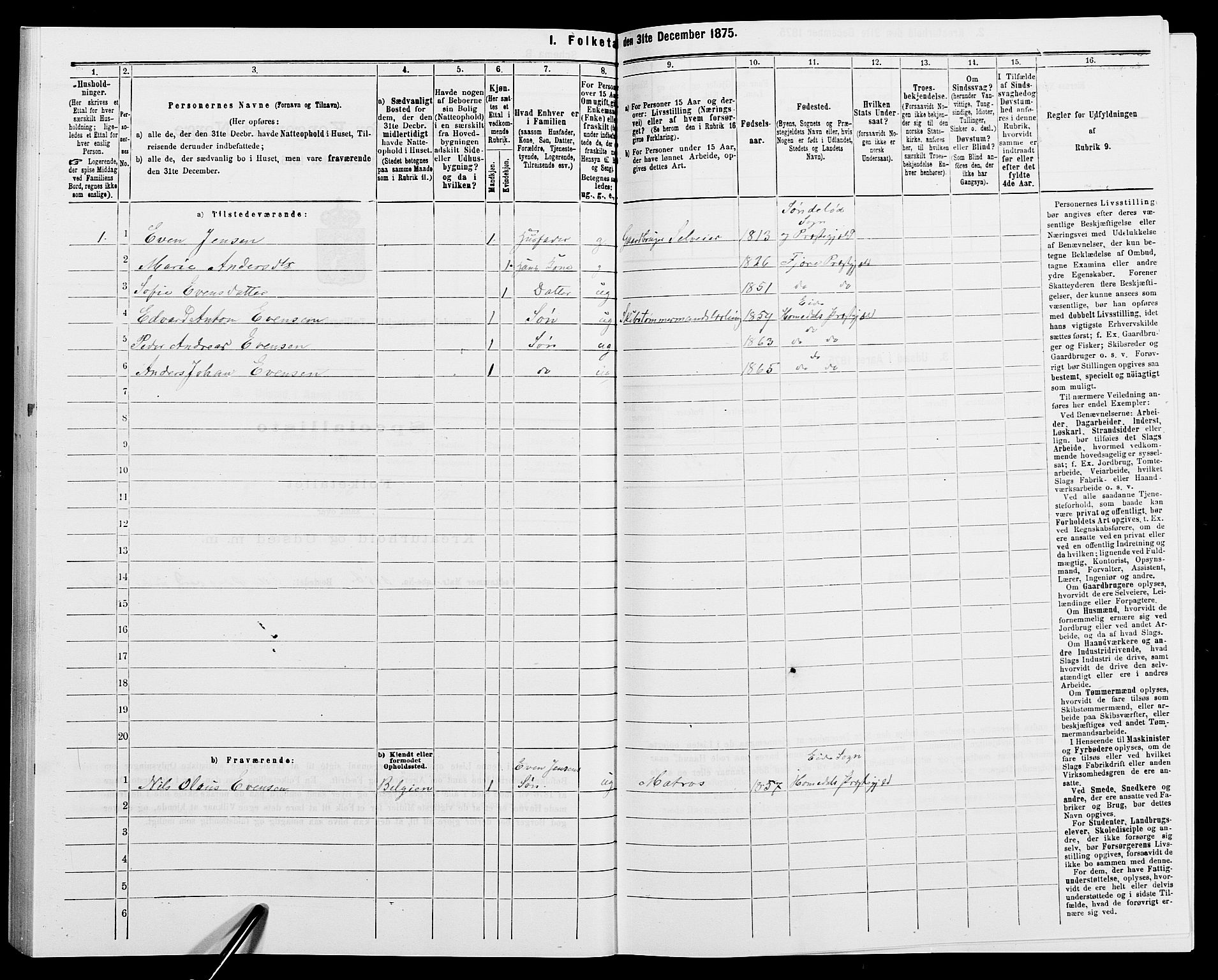 SAK, 1875 census for 0924P Homedal, 1875, p. 119