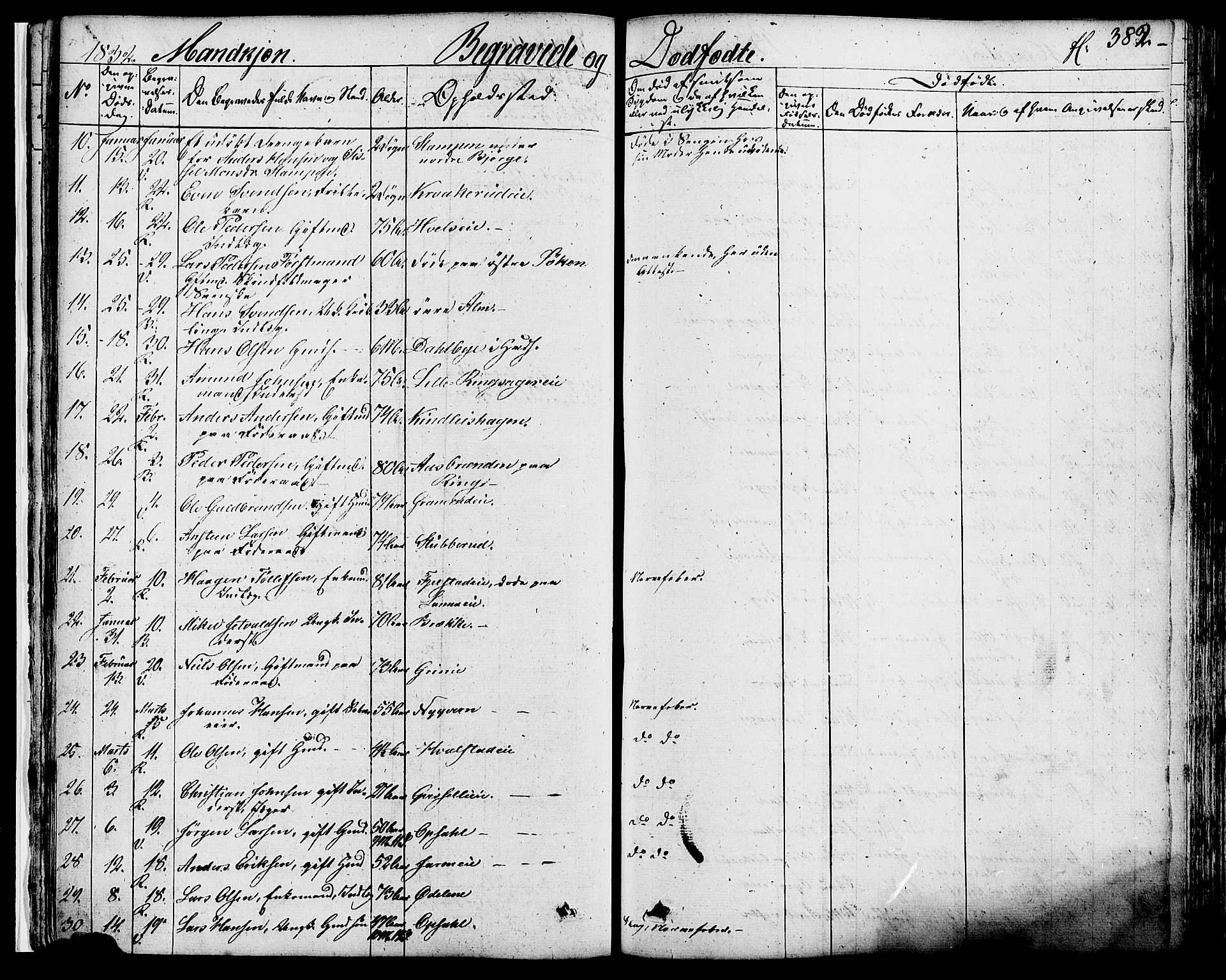 Ringsaker prestekontor, AV/SAH-PREST-014/K/Ka/L0007: Parish register (official) no. 7B, 1826-1837, p. 382