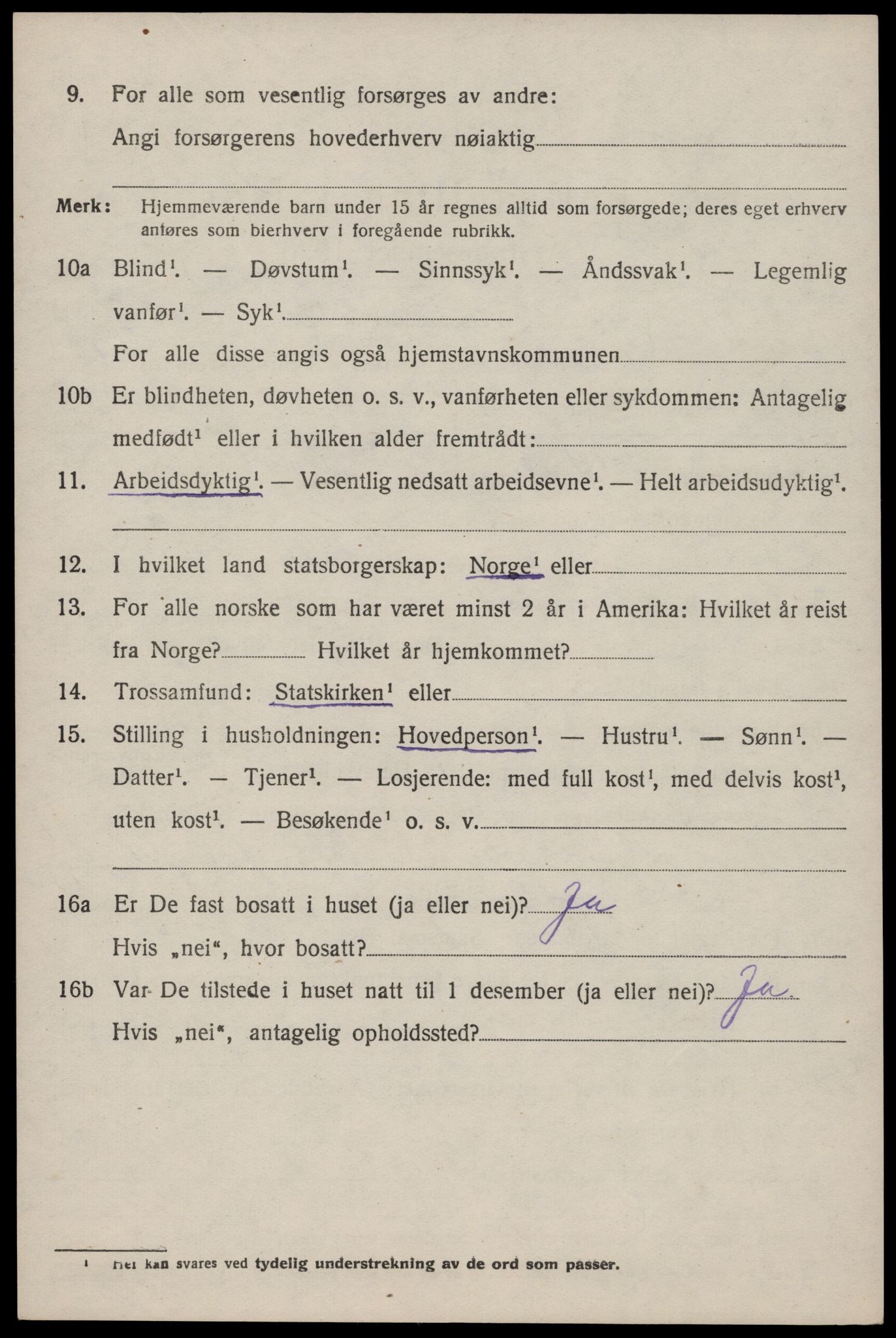 SAST, 1920 census for Suldal, 1920, p. 1593