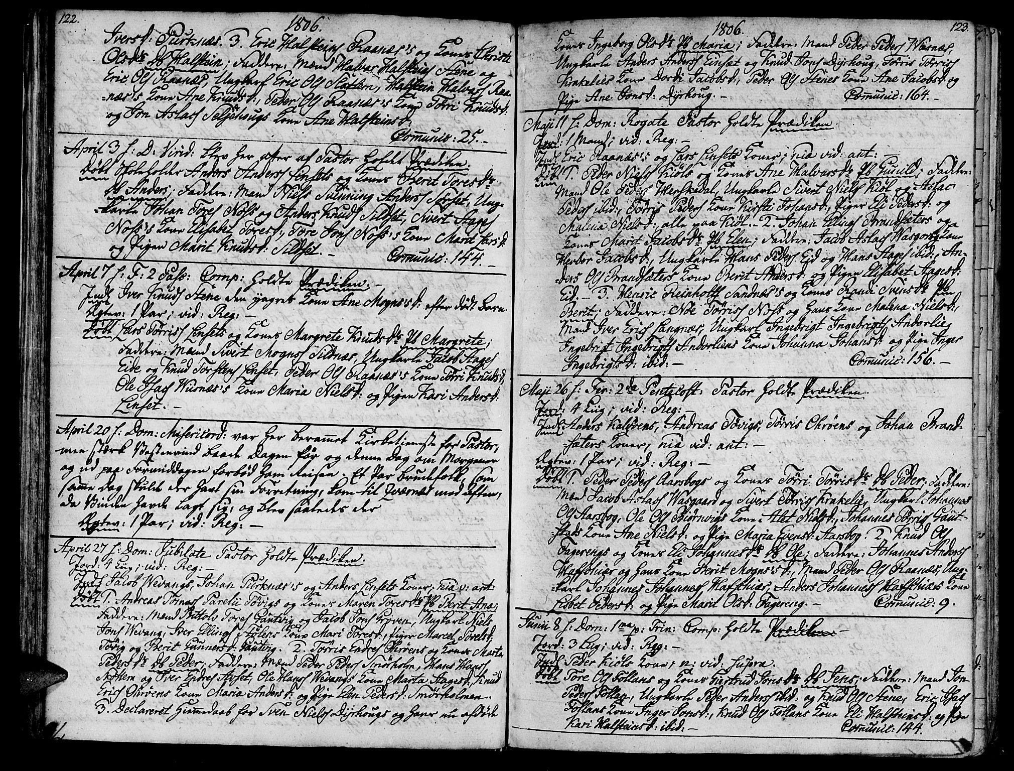 Ministerialprotokoller, klokkerbøker og fødselsregistre - Møre og Romsdal, AV/SAT-A-1454/570/L0830: Parish register (official) no. 570A04, 1789-1819, p. 122-123