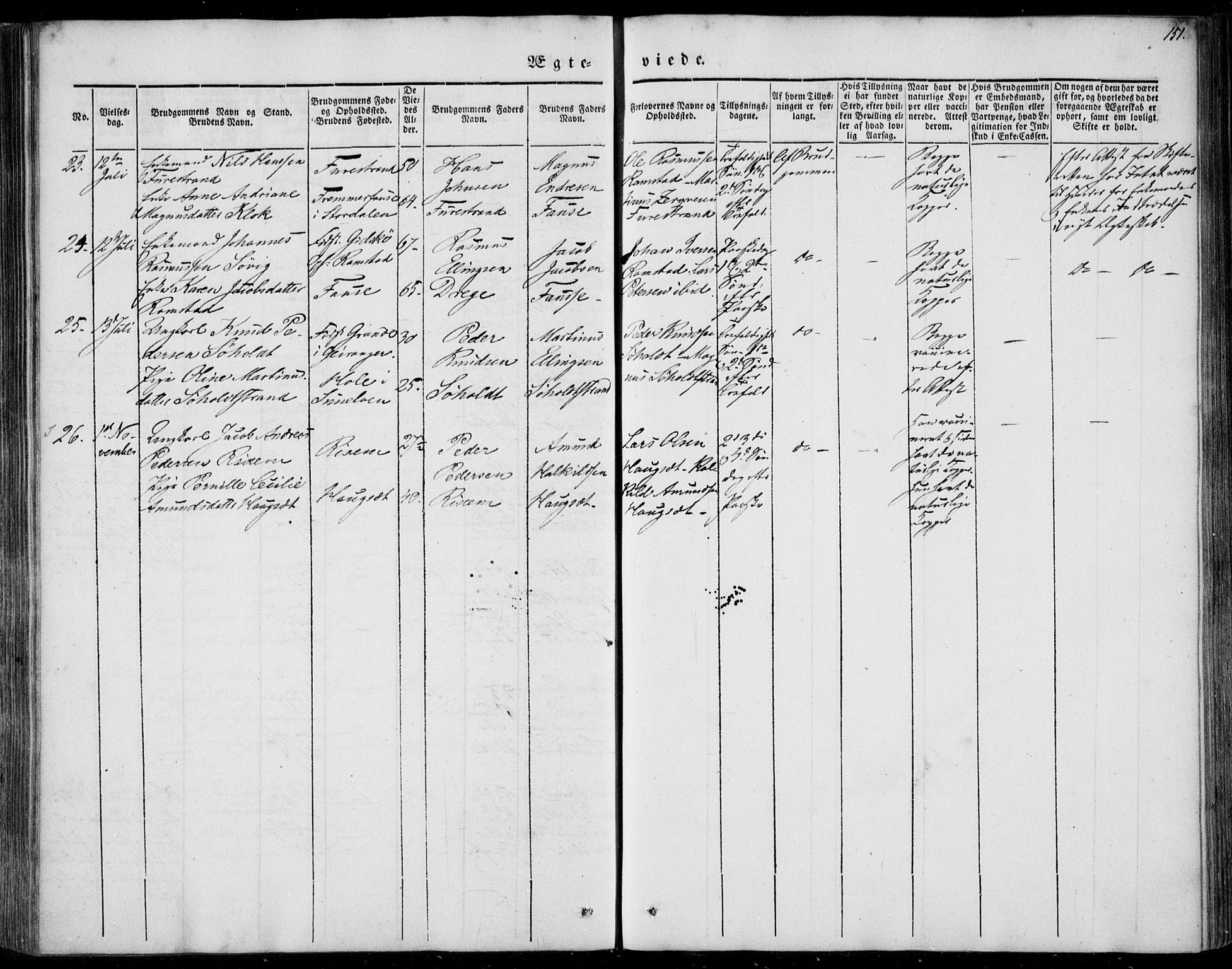 Ministerialprotokoller, klokkerbøker og fødselsregistre - Møre og Romsdal, SAT/A-1454/522/L0312: Parish register (official) no. 522A07, 1843-1851, p. 151
