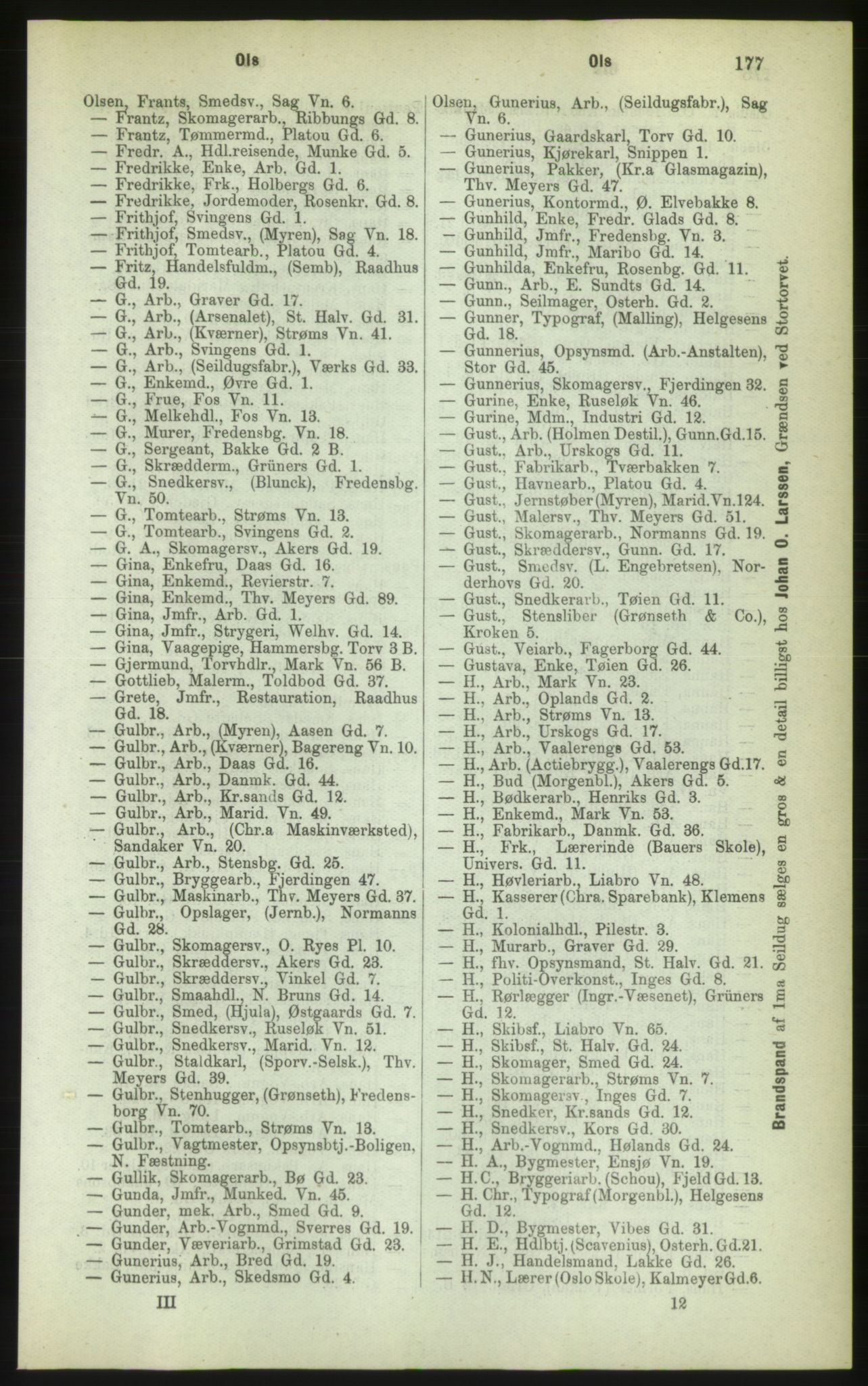 Kristiania/Oslo adressebok, PUBL/-, 1883, p. 177