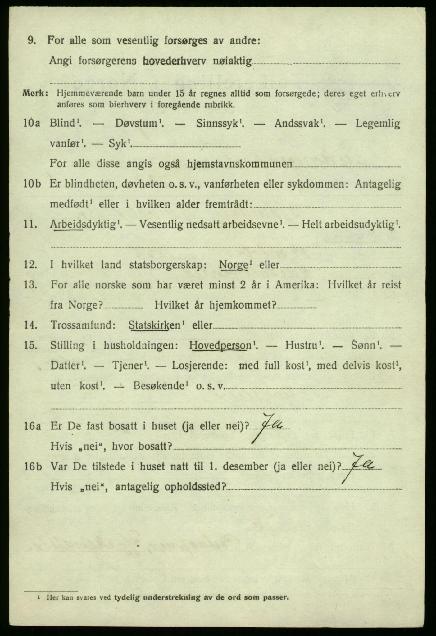 SAB, 1920 census for Leikanger, 1920, p. 3585