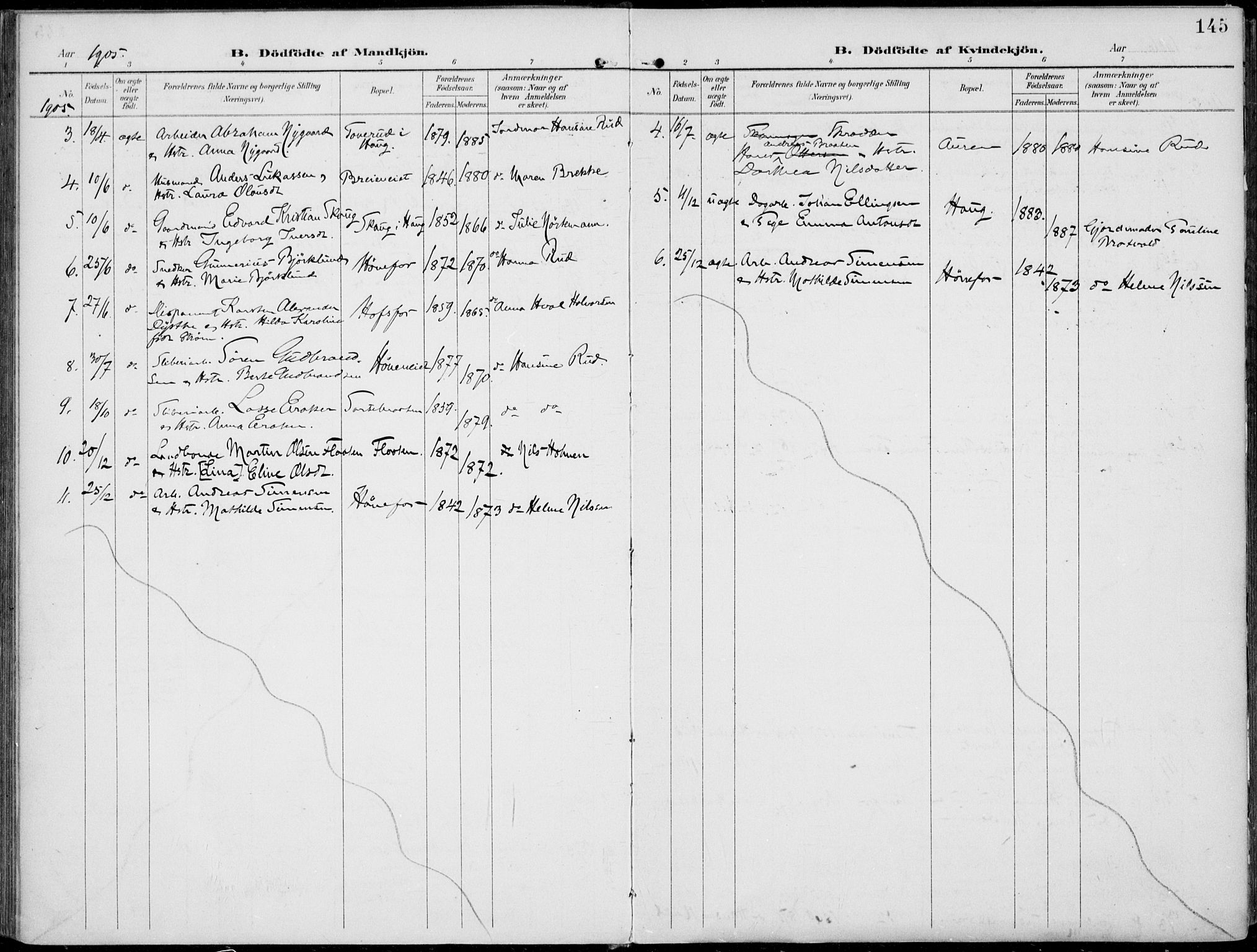 Norderhov kirkebøker, AV/SAKO-A-237/F/Fa/L0017: Parish register (official) no. 17, 1903-1919, p. 145