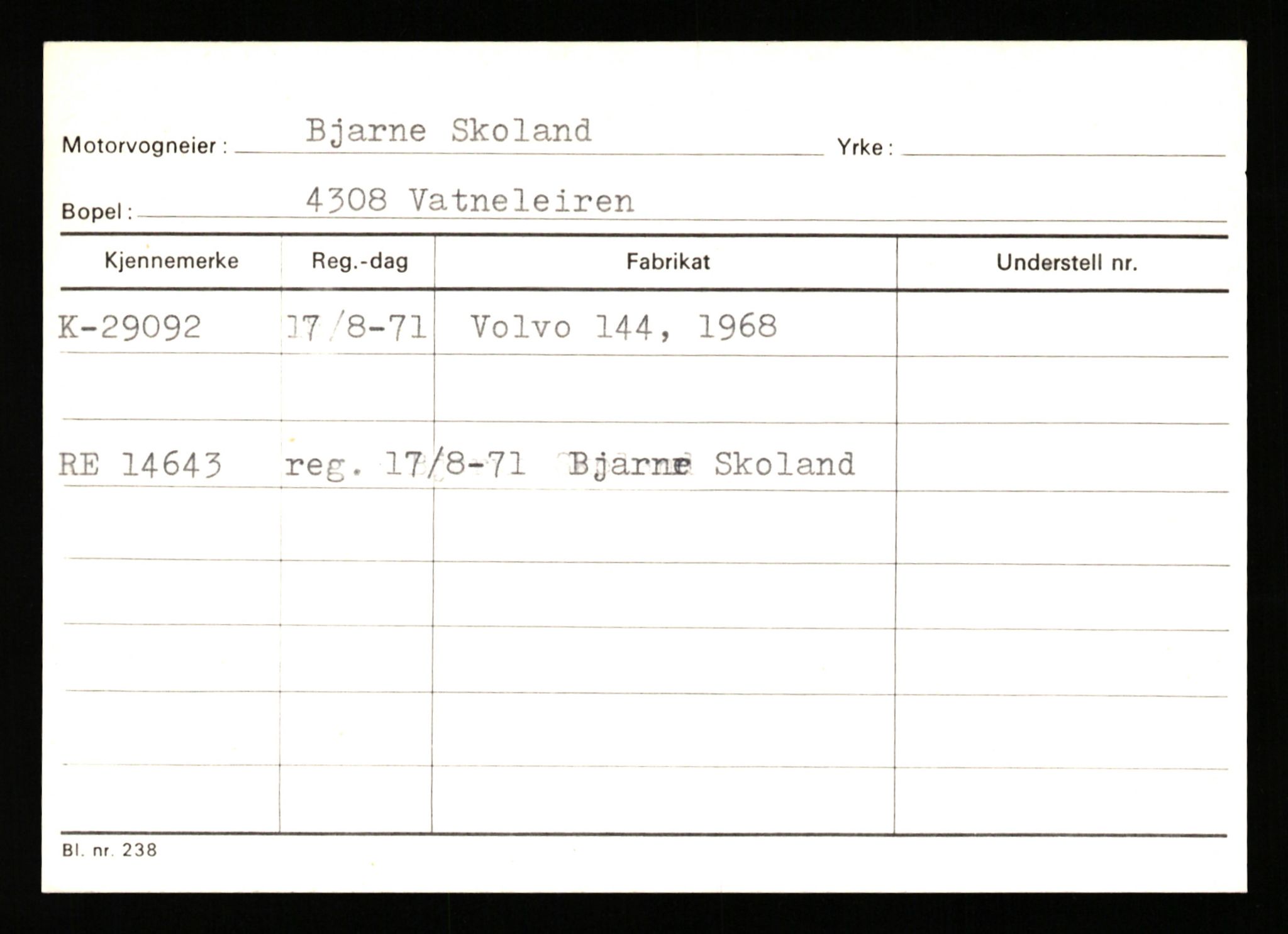 Stavanger trafikkstasjon, AV/SAST-A-101942/0/G/L0005: Registreringsnummer: 23000 - 34245, 1930-1971, p. 1917