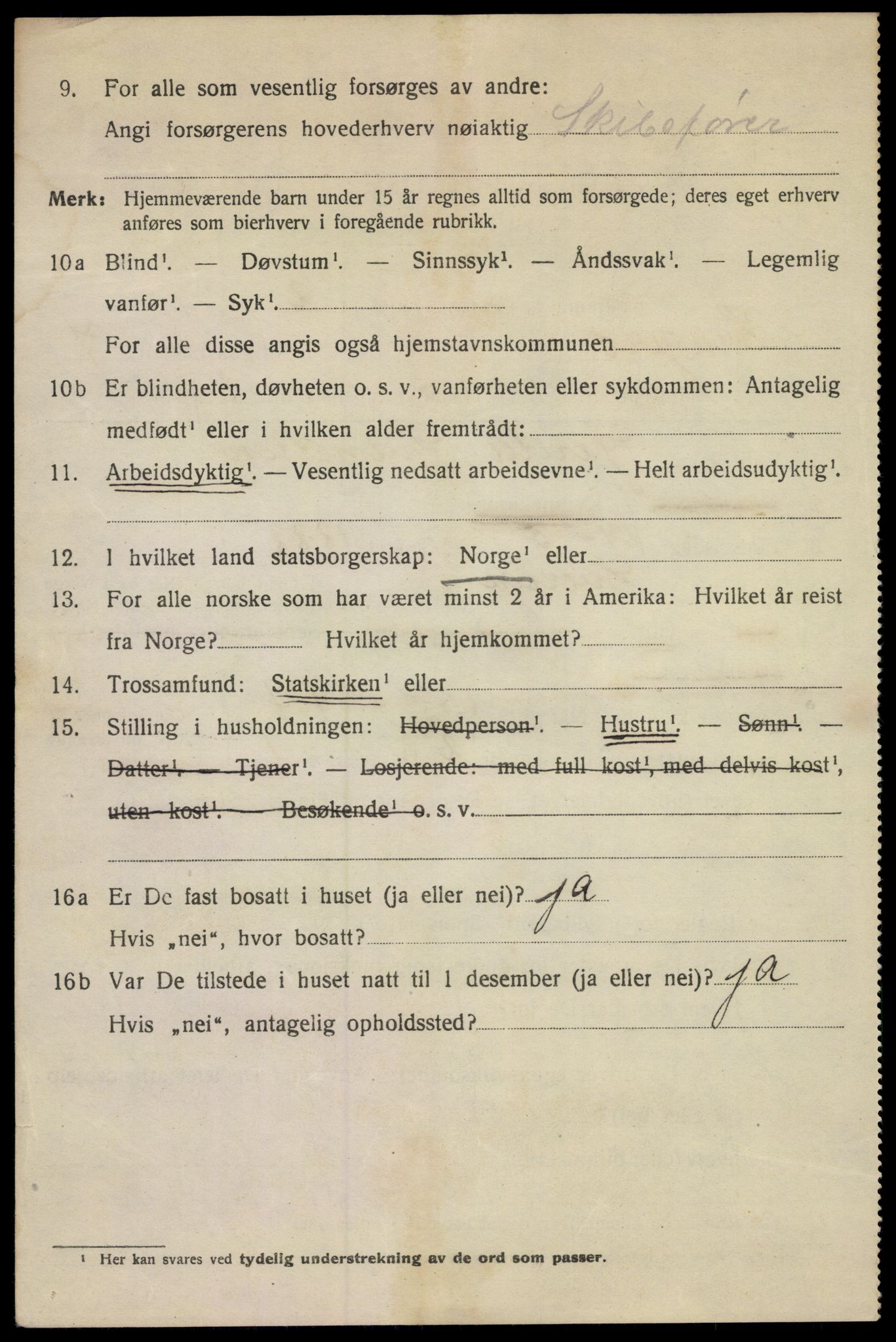 SAKO, 1920 census for Kragerø, 1920, p. 9722