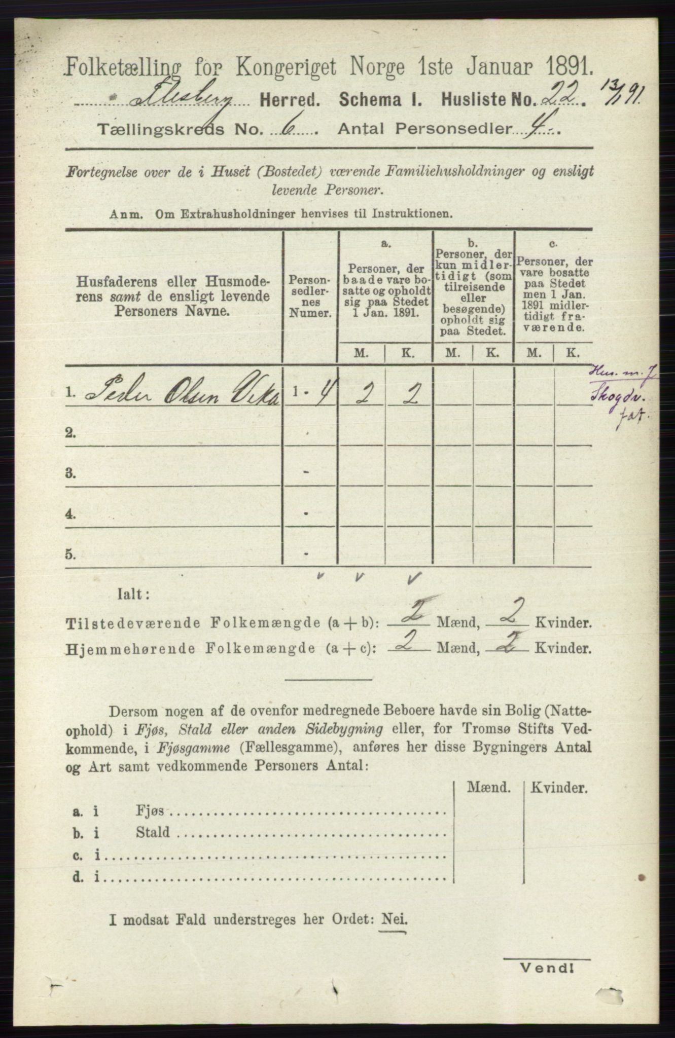 RA, 1891 census for 0631 Flesberg, 1891, p. 942