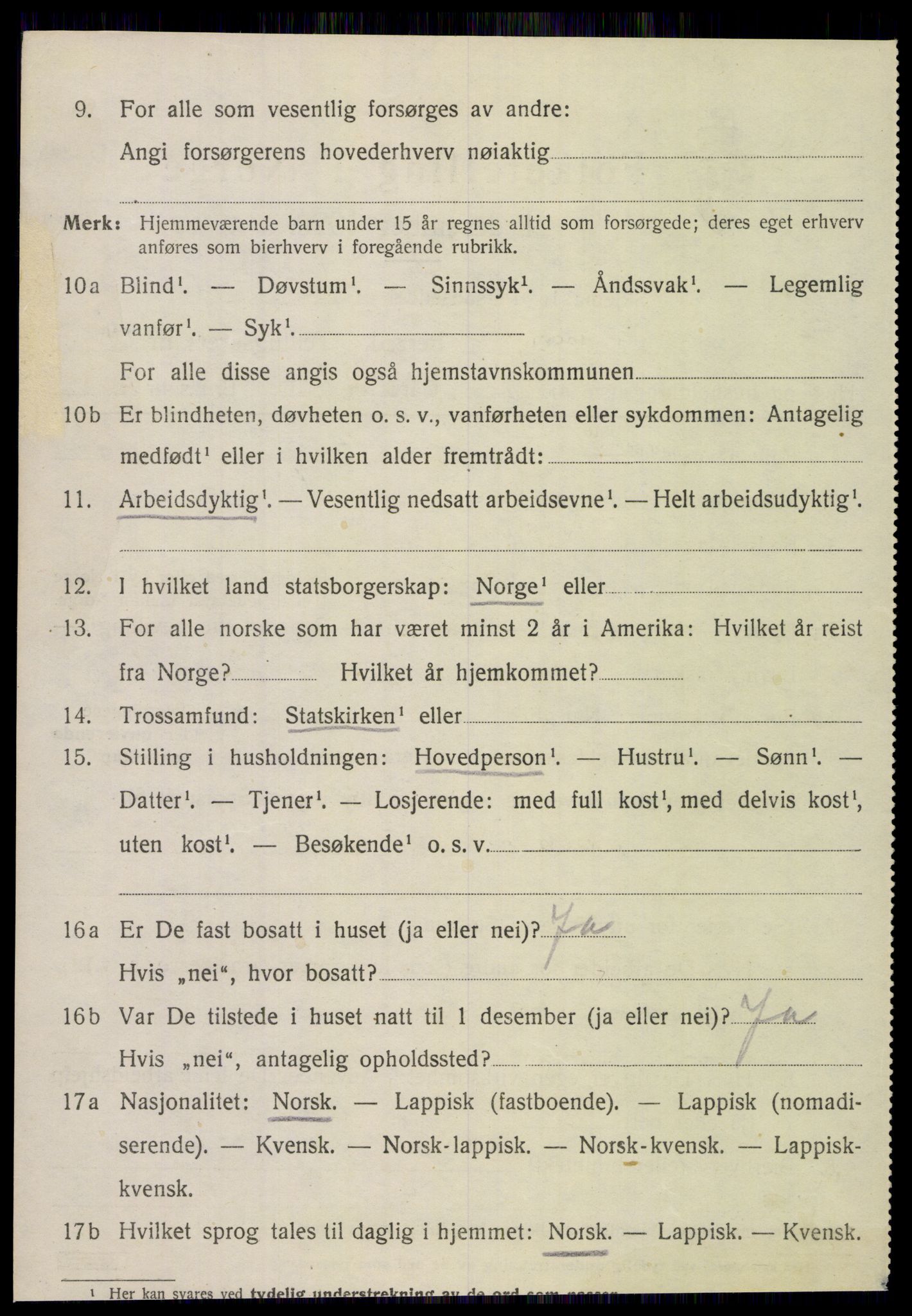 SAT, 1920 census for Hamarøy, 1920, p. 6781