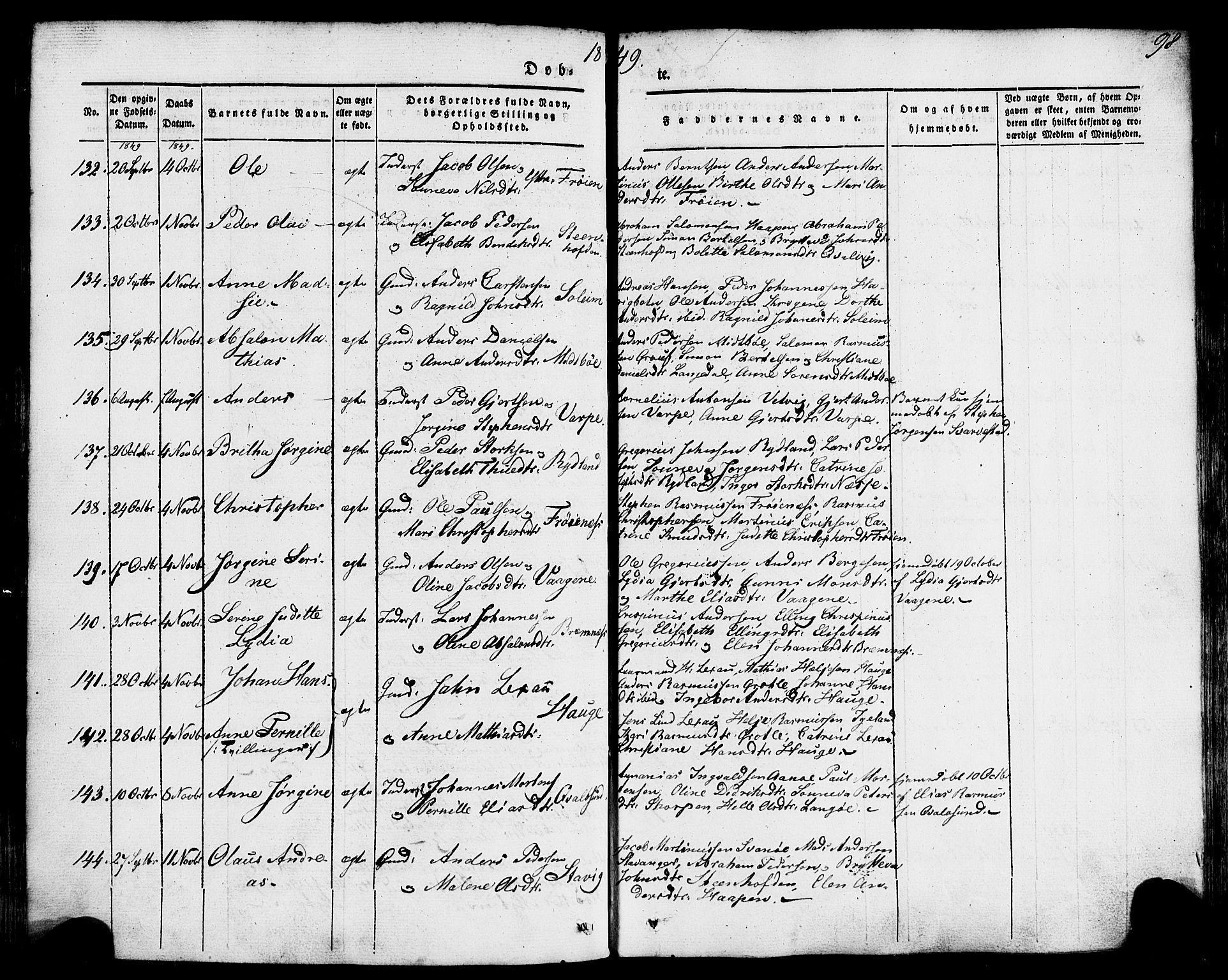 Kinn sokneprestembete, AV/SAB-A-80801/H/Haa/Haaa/L0005: Parish register (official) no. A 5, 1841-1857, p. 98