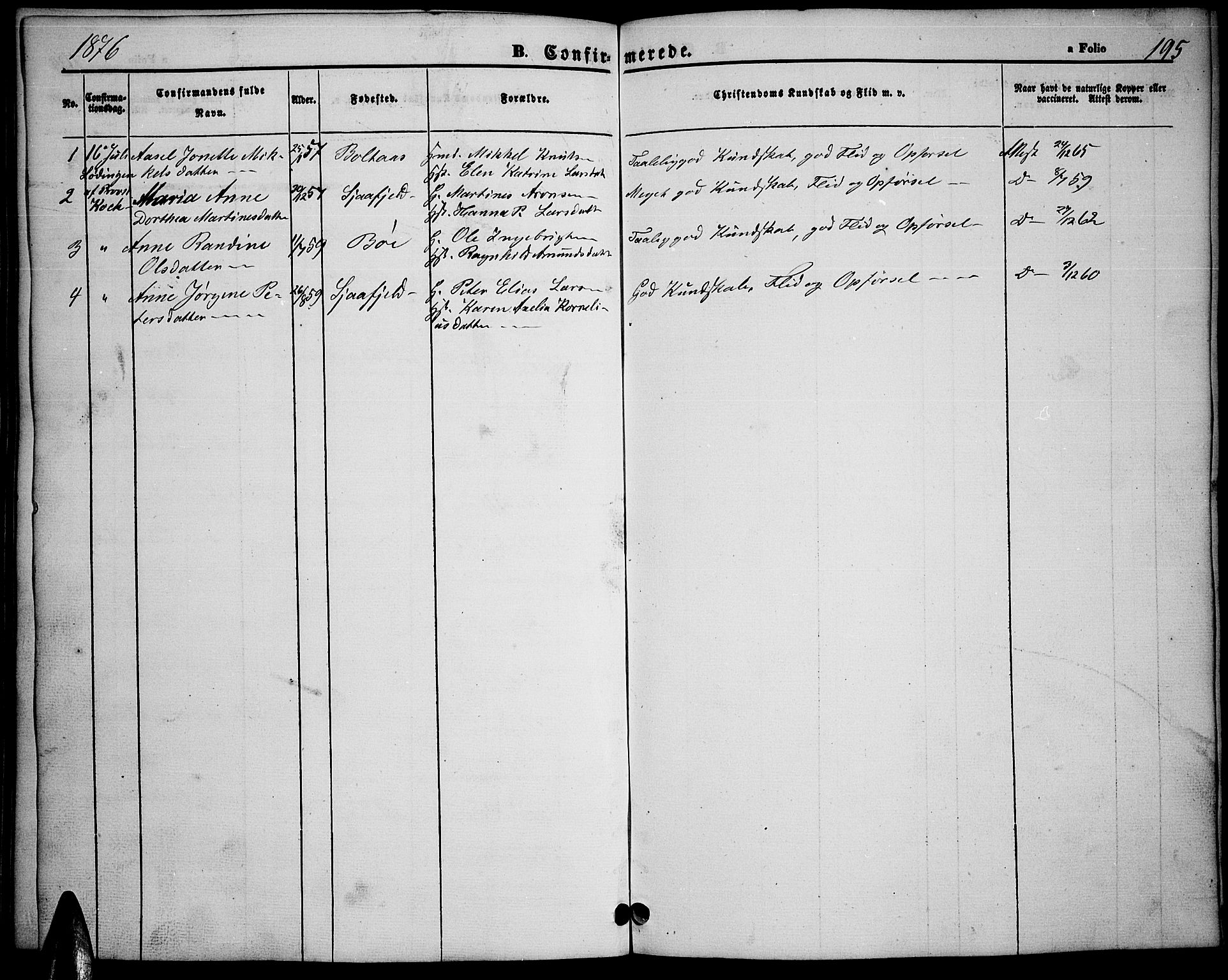 Ministerialprotokoller, klokkerbøker og fødselsregistre - Nordland, AV/SAT-A-1459/863/L0912: Parish register (copy) no. 863C02, 1858-1876, p. 195