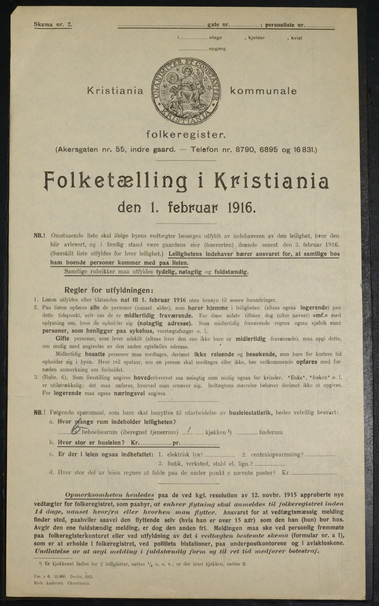 OBA, Municipal Census 1916 for Kristiania, 1916, p. 24047