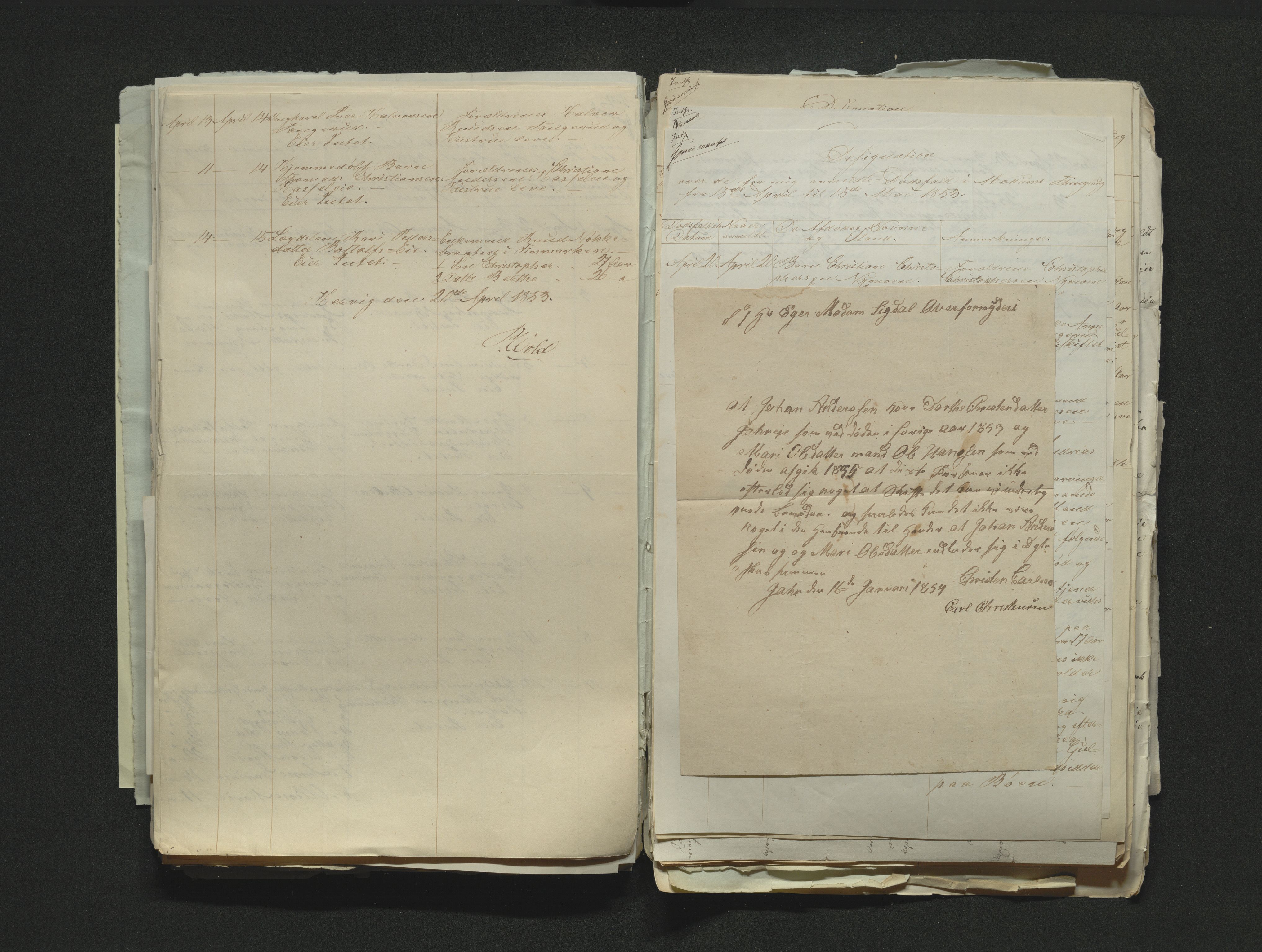 Eiker, Modum og Sigdal sorenskriveri, AV/SAKO-A-123/H/Ha/Hab/L0008: Dødsfallsmeldinger, 1850-1853