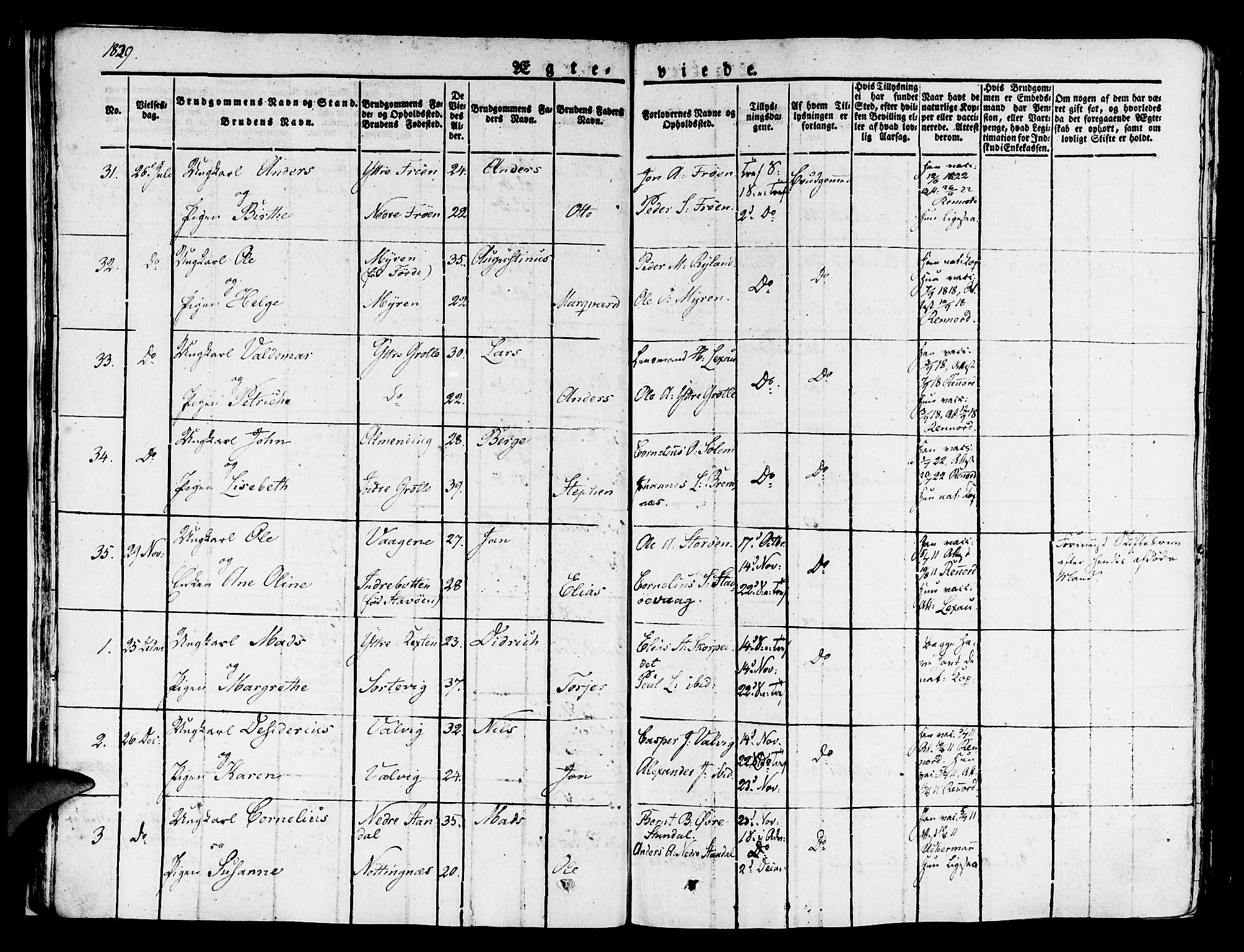 Kinn sokneprestembete, AV/SAB-A-80801/H/Haa/Haaa/L0004/0002: Parish register (official) no. A 4II, 1822-1840, p. 29