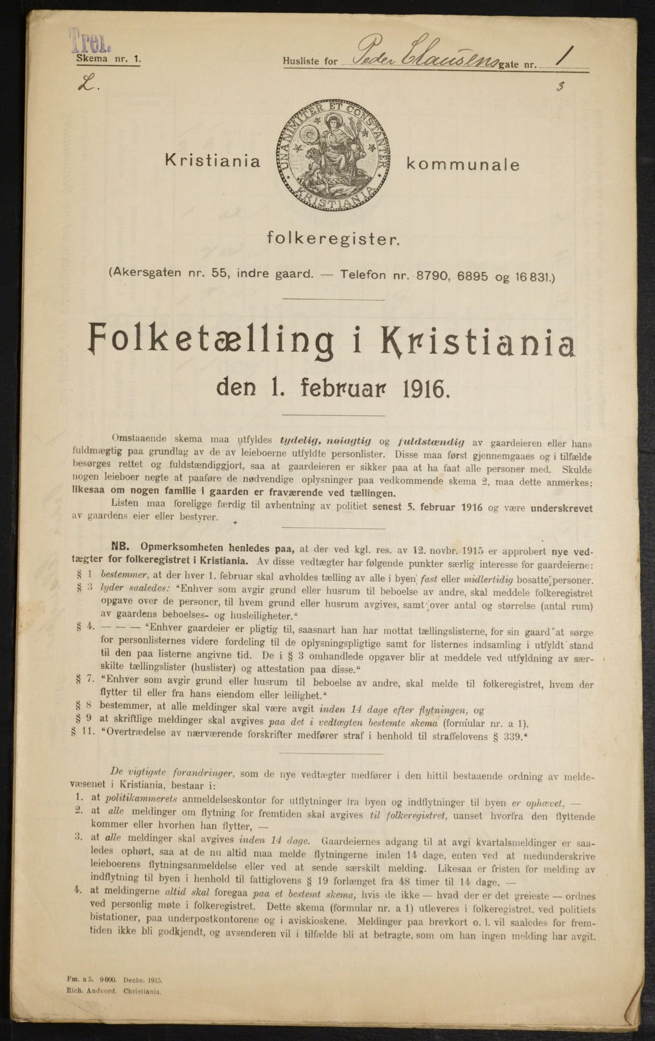 OBA, Municipal Census 1916 for Kristiania, 1916, p. 80677