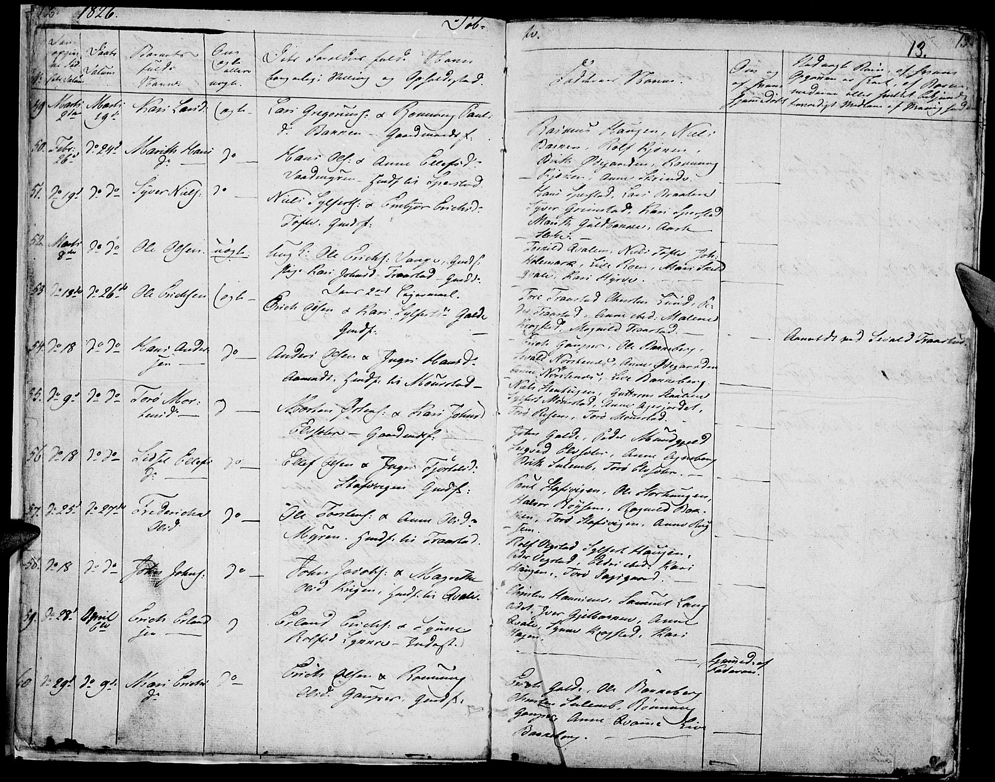 Lom prestekontor, AV/SAH-PREST-070/K/L0005: Parish register (official) no. 5, 1825-1837, p. 12-13