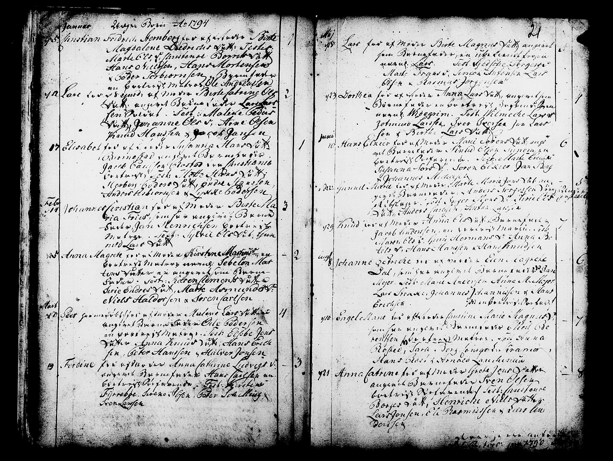 Domkirken sokneprestembete, SAB/A-74801/H/Haa/L0003: Parish register (official) no. A 3, 1758-1789, p. 21