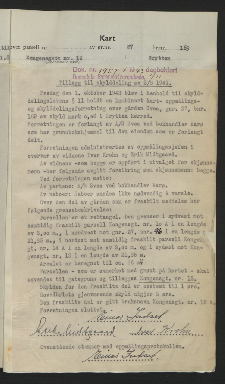 Romsdal sorenskriveri, AV/SAT-A-4149/1/2/2C: Mortgage book no. A10, 1941-1941, Diary no: : 1567/1941