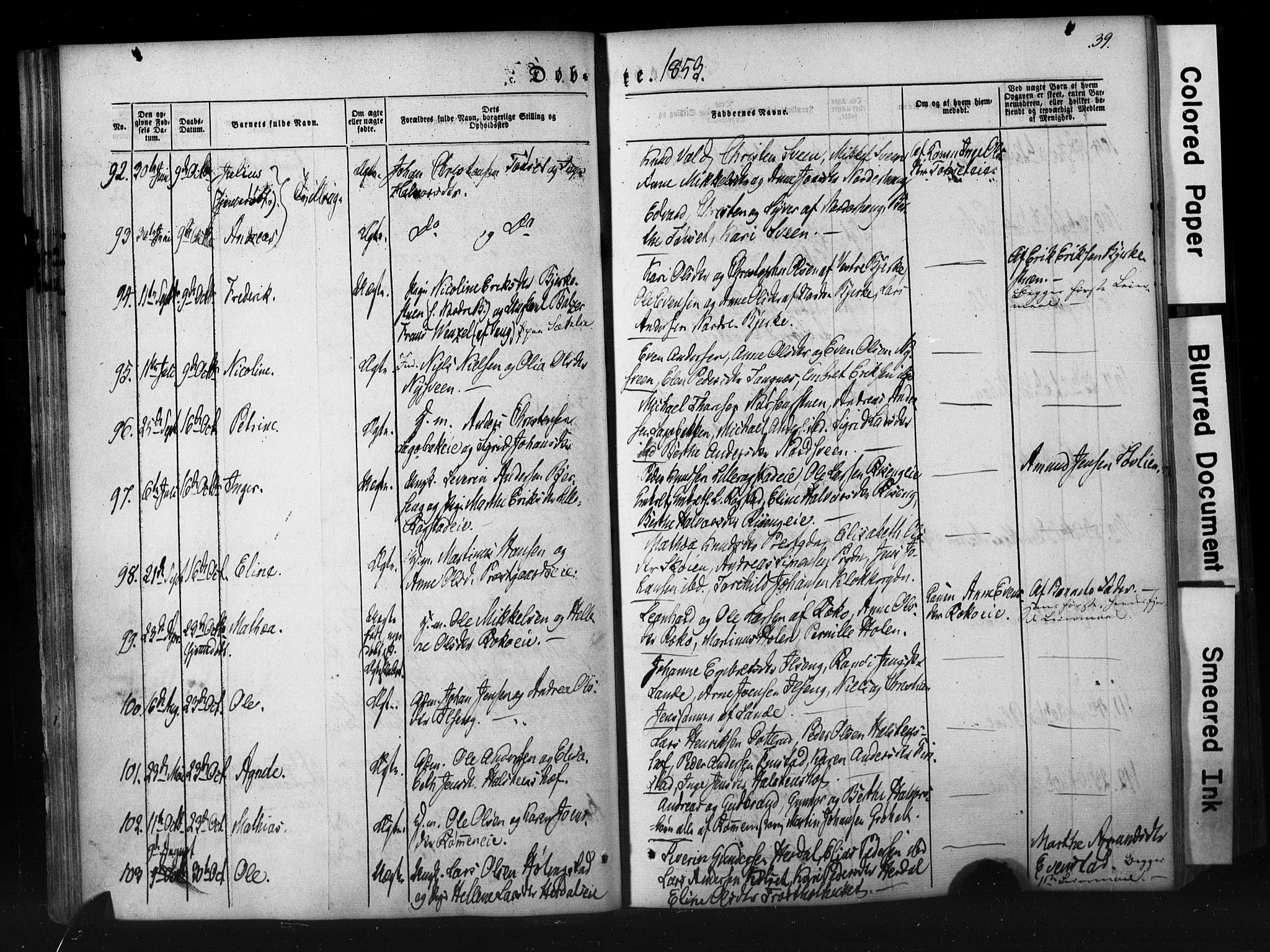 Løten prestekontor, AV/SAH-PREST-022/K/Ka/L0007: Parish register (official) no. 7, 1850-1859, p. 39