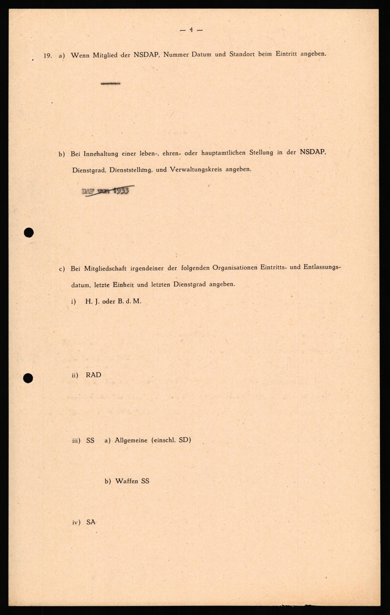 Forsvaret, Forsvarets overkommando II, RA/RAFA-3915/D/Db/L0035: CI Questionaires. Tyske okkupasjonsstyrker i Norge. Tyskere., 1945-1946, p. 109