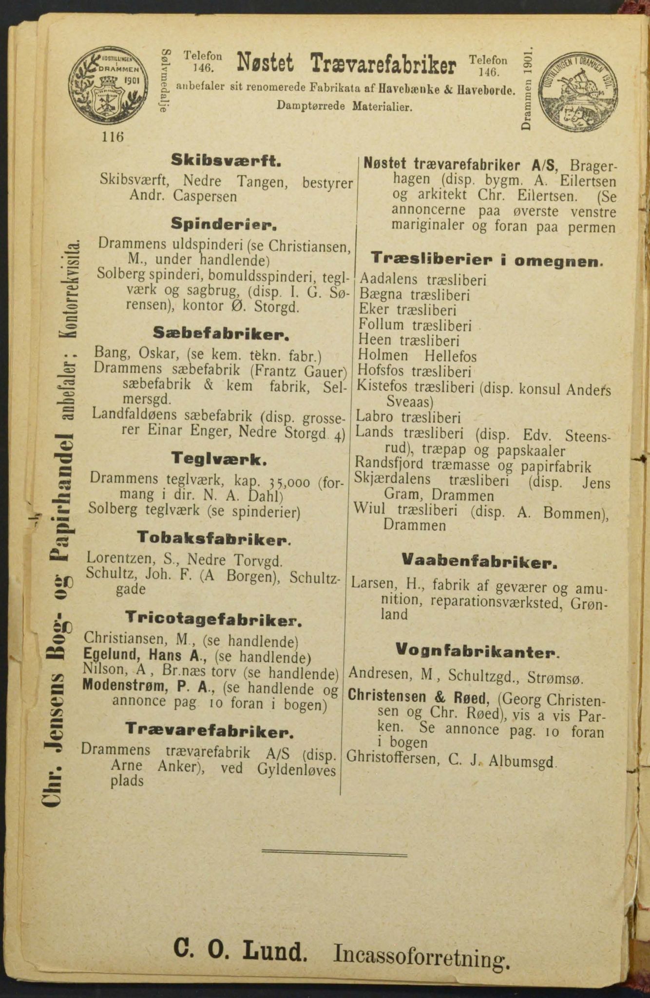 Drammen adressebok, DRMK/-, 1904-1905, p. 116