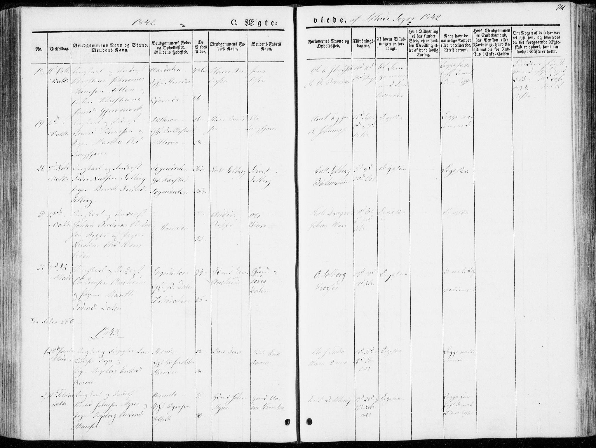 Ministerialprotokoller, klokkerbøker og fødselsregistre - Sør-Trøndelag, SAT/A-1456/606/L0290: Parish register (official) no. 606A05, 1841-1847, p. 241
