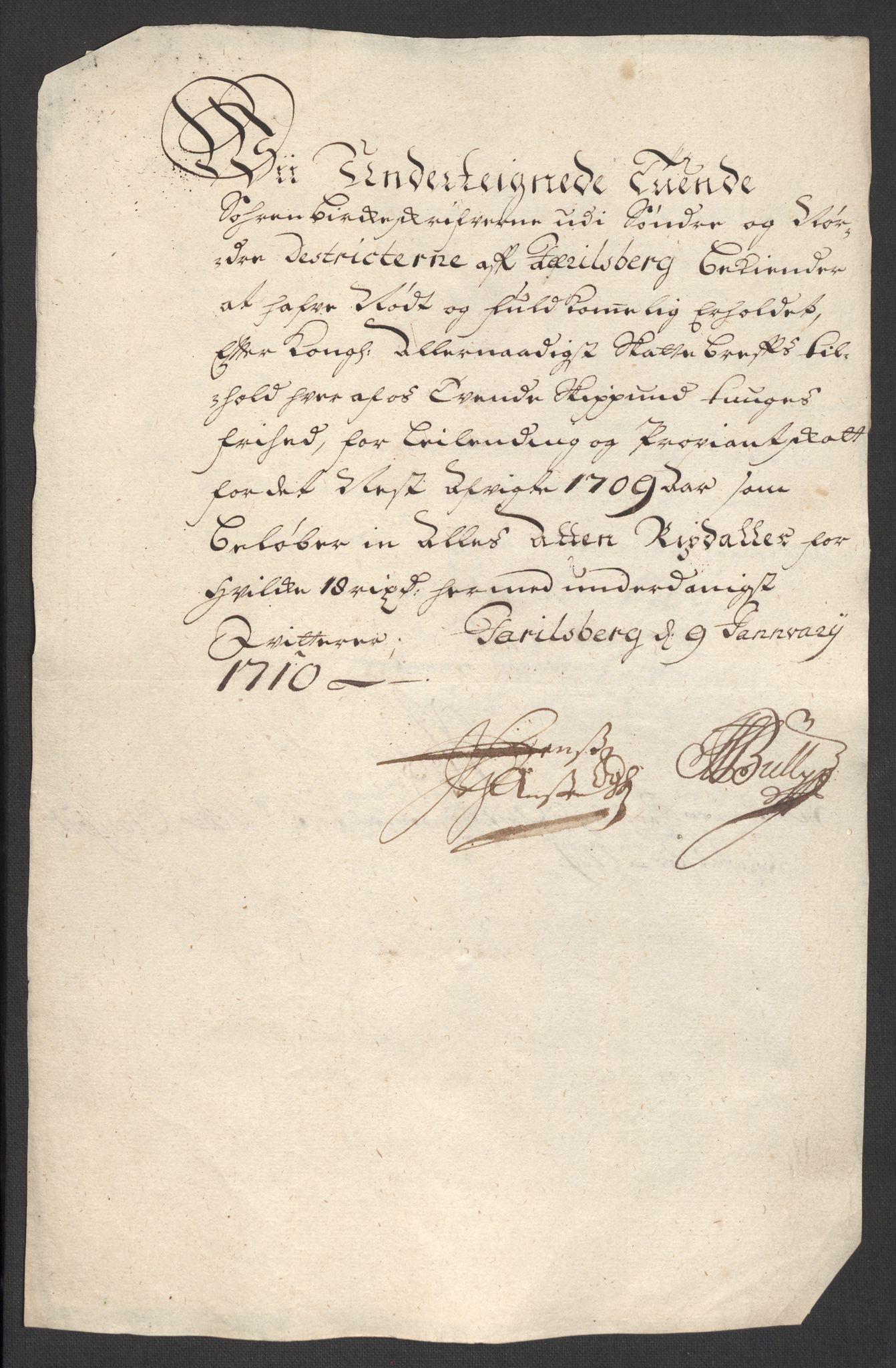 Rentekammeret inntil 1814, Reviderte regnskaper, Fogderegnskap, RA/EA-4092/R32/L1874: Fogderegnskap Jarlsberg grevskap, 1709, p. 250