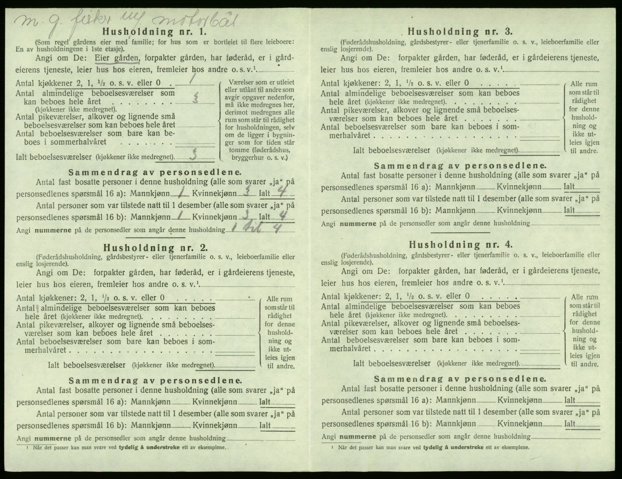 SAB, 1920 census for Sund, 1920, p. 290