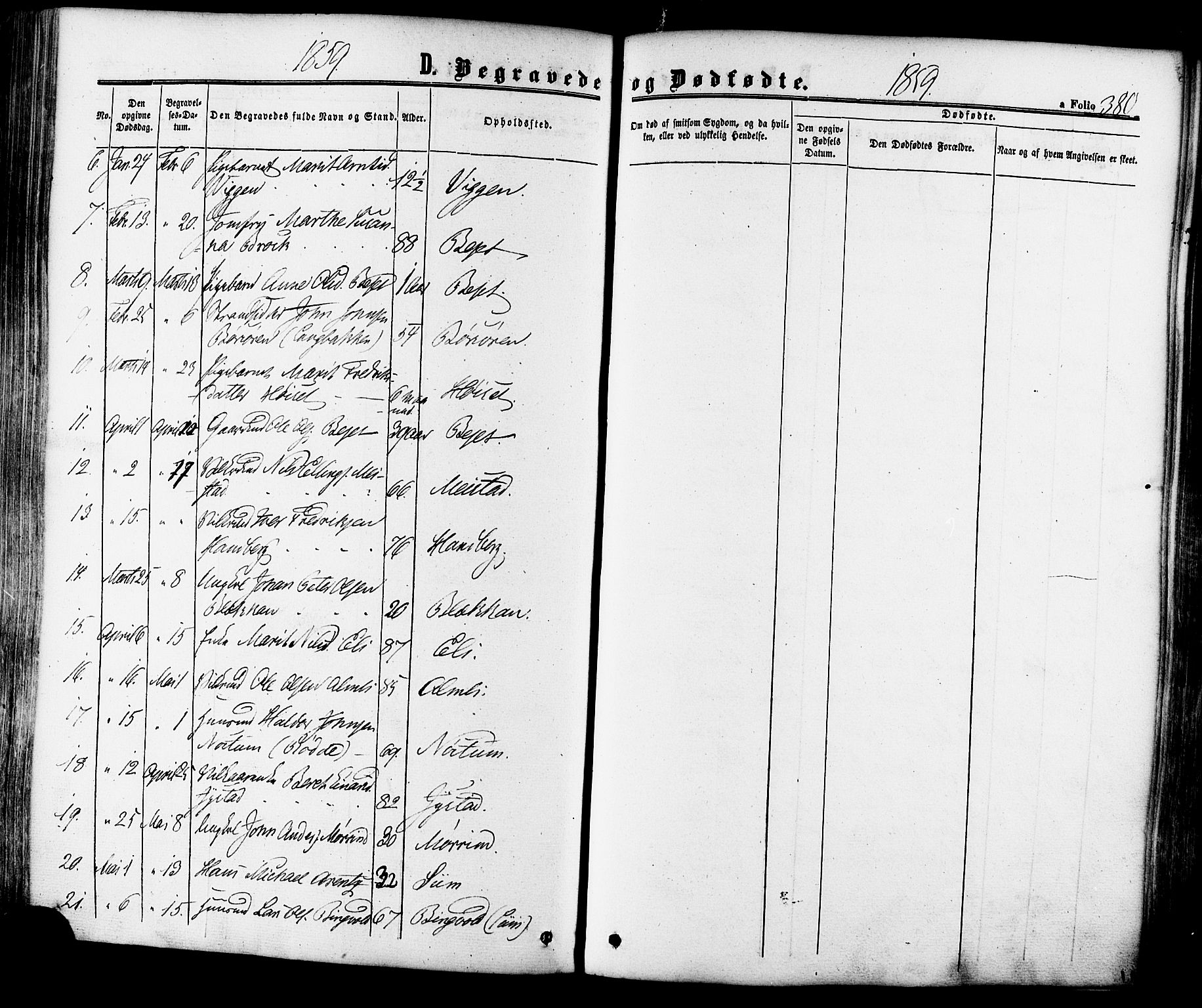Ministerialprotokoller, klokkerbøker og fødselsregistre - Sør-Trøndelag, SAT/A-1456/665/L0772: Parish register (official) no. 665A07, 1856-1878, p. 380