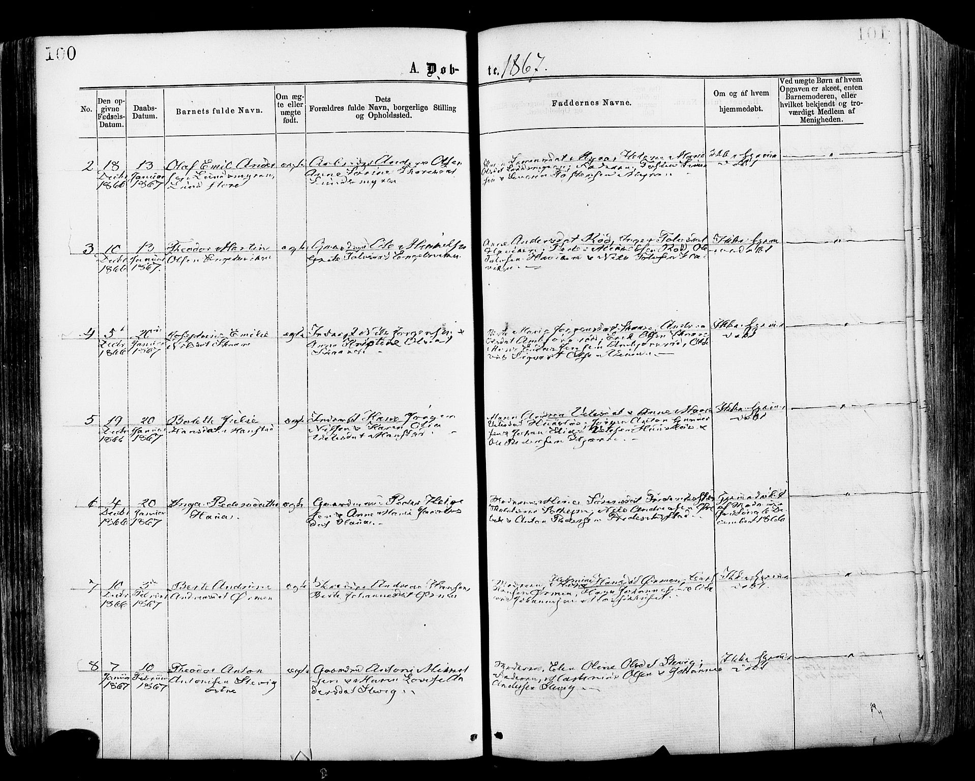 Onsøy prestekontor Kirkebøker, AV/SAO-A-10914/F/Fa/L0004: Parish register (official) no. I 4, 1861-1877, p. 100