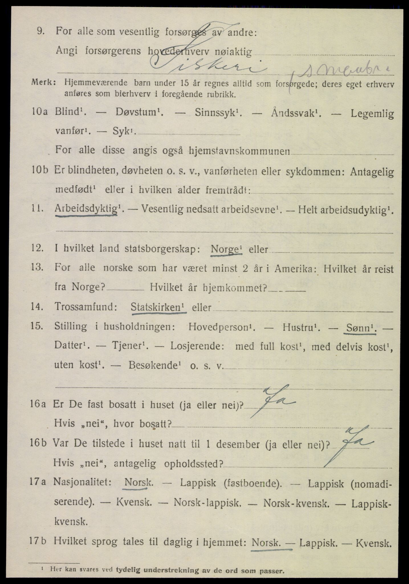 SAT, 1920 census for Meløy, 1920, p. 5174