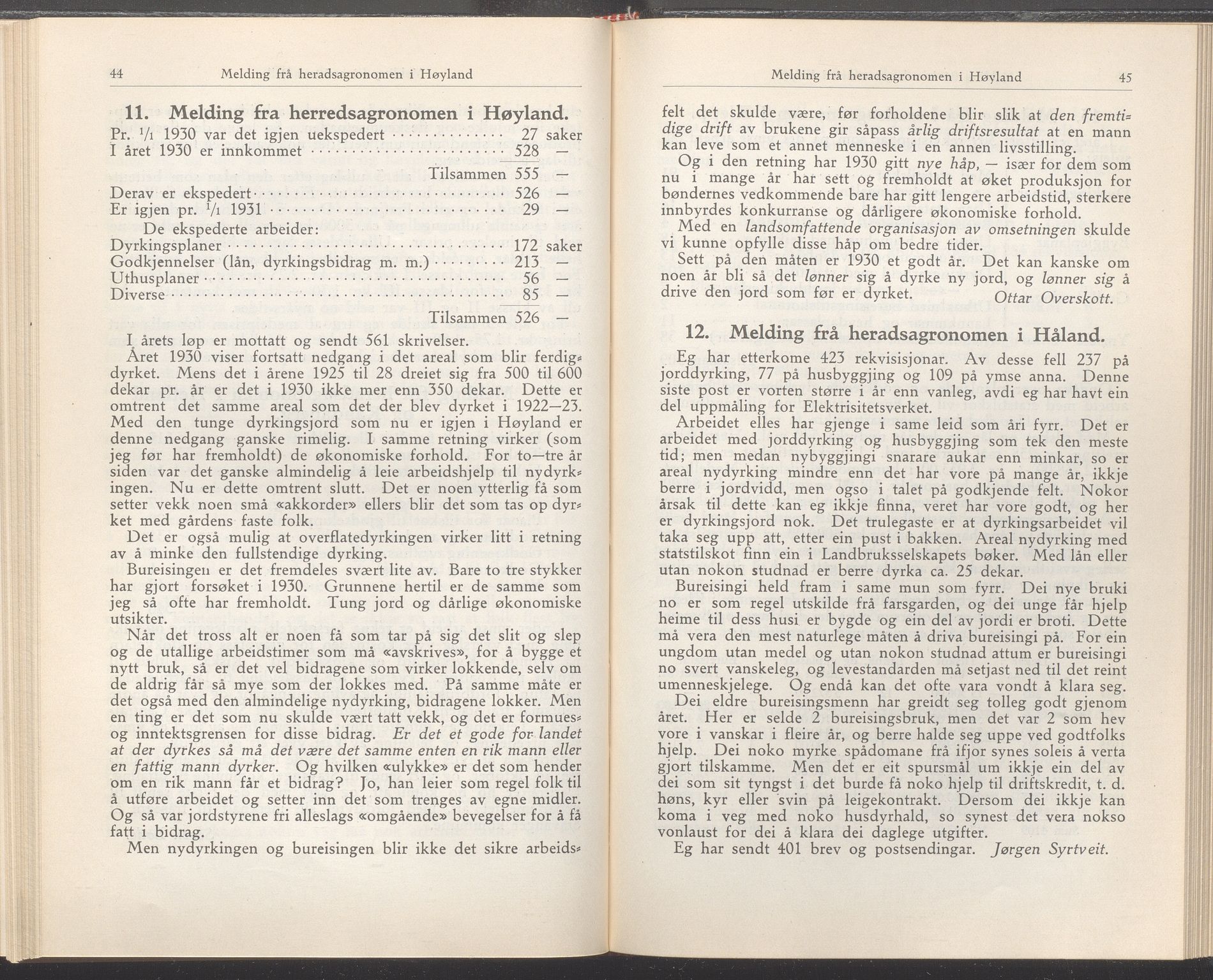 Rogaland fylkeskommune - Fylkesrådmannen , IKAR/A-900/A/Aa/Aaa/L0050: Møtebok , 1931, p. 44-45