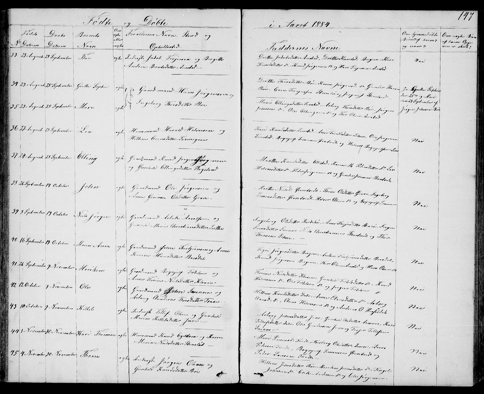 Drangedal kirkebøker, SAKO/A-258/G/Gb/L0001: Parish register (copy) no. II 1, 1856-1894, p. 147