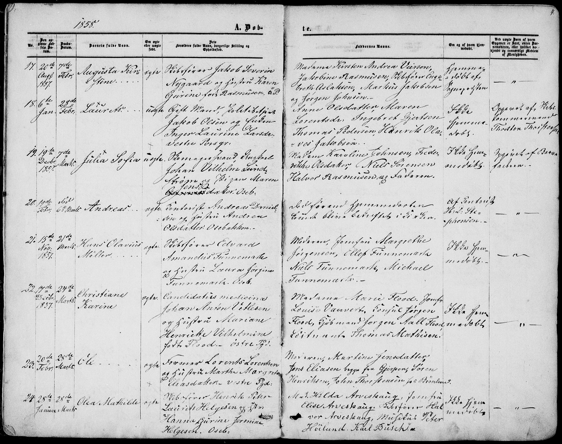 Porsgrunn kirkebøker , AV/SAKO-A-104/F/Fa/L0007: Parish register (official) no. 7, 1858-1877, p. 4