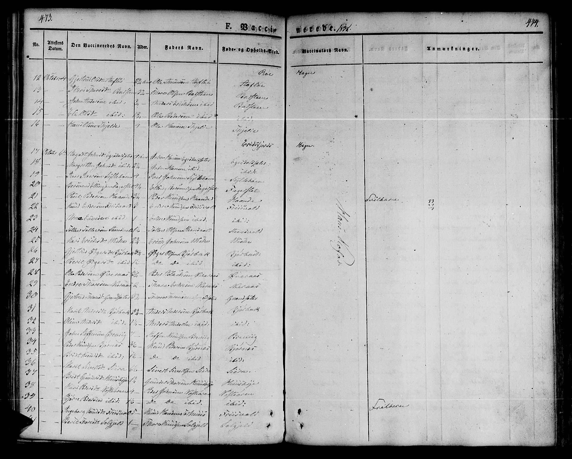 Ministerialprotokoller, klokkerbøker og fødselsregistre - Møre og Romsdal, SAT/A-1454/551/L0624: Parish register (official) no. 551A04, 1831-1845, p. 473-474