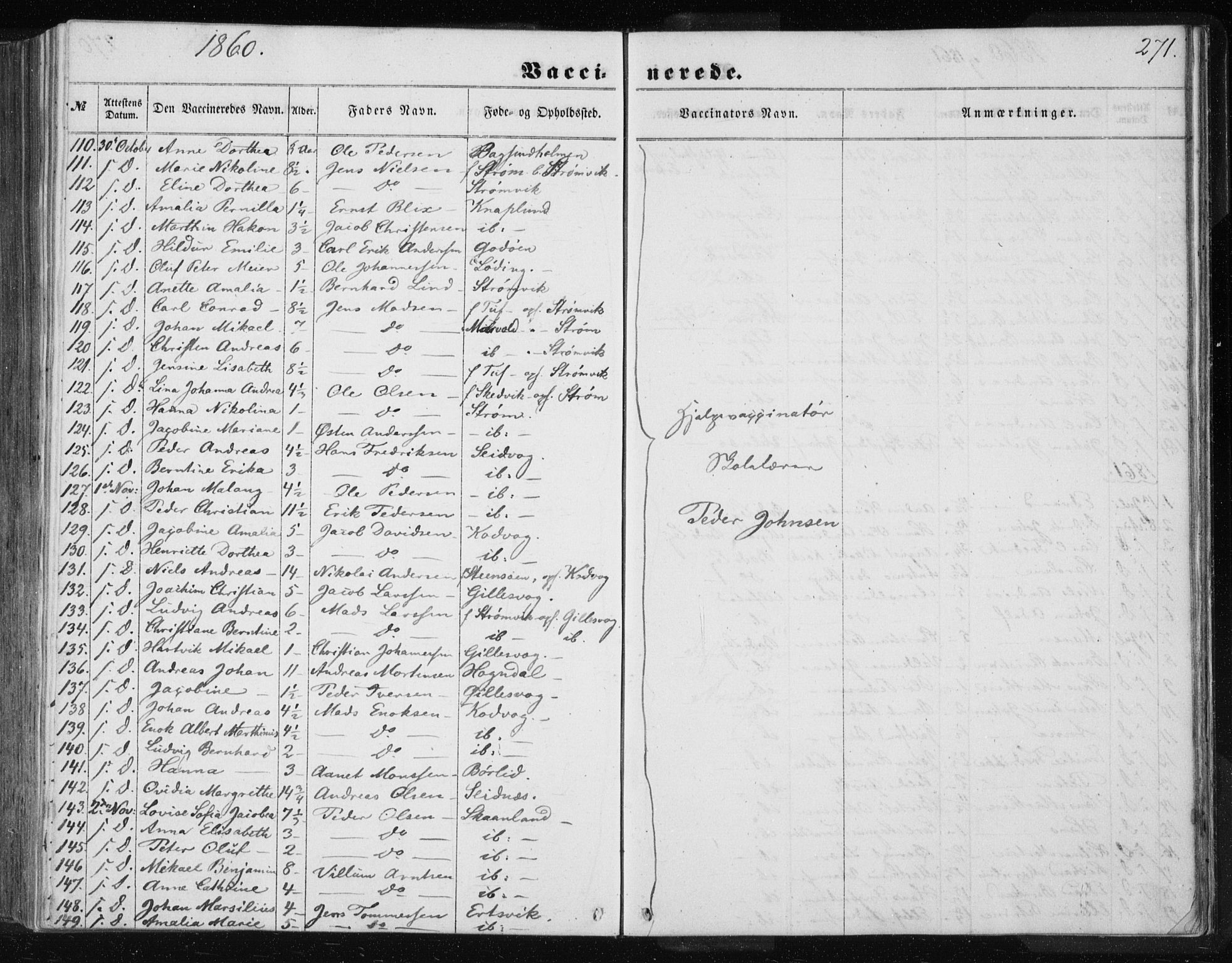 Ministerialprotokoller, klokkerbøker og fødselsregistre - Nordland, AV/SAT-A-1459/801/L0028: Parish register (copy) no. 801C03, 1855-1867, p. 271