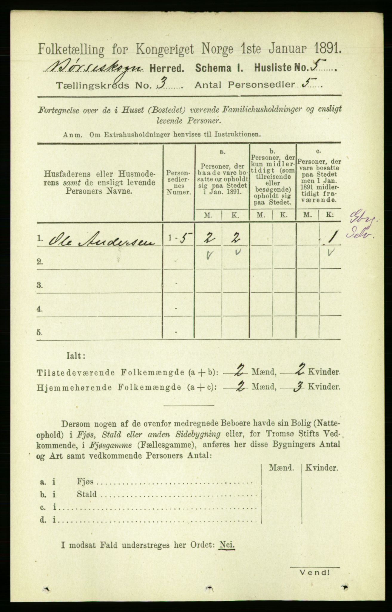 RA, 1891 census for 1657 Børseskogn, 1891, p. 1284