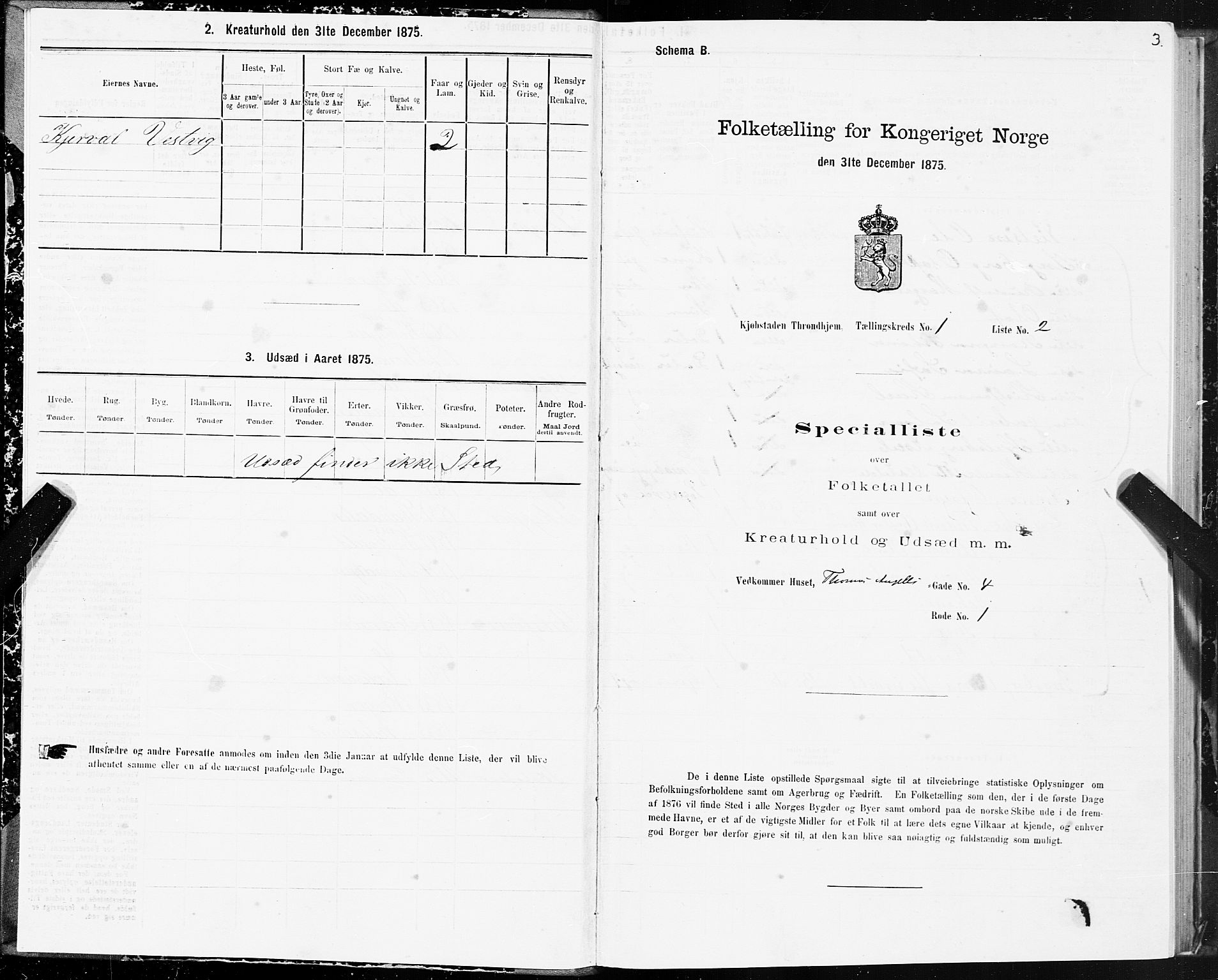 SAT, 1875 census for 1601 Trondheim, 1875, p. 1003