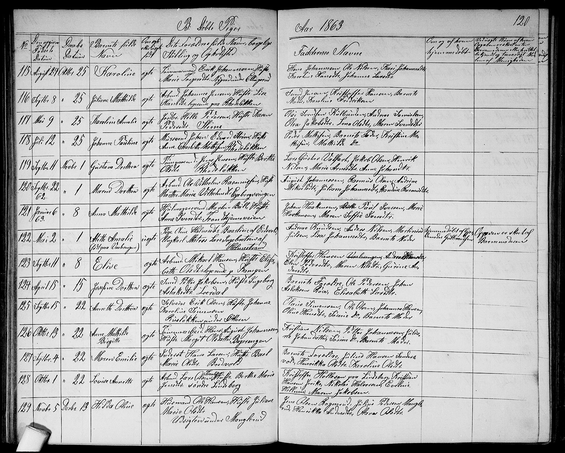 Østre Aker prestekontor Kirkebøker, SAO/A-10840/G/Ga/L0002: Parish register (copy) no. I 2, 1861-1867, p. 120