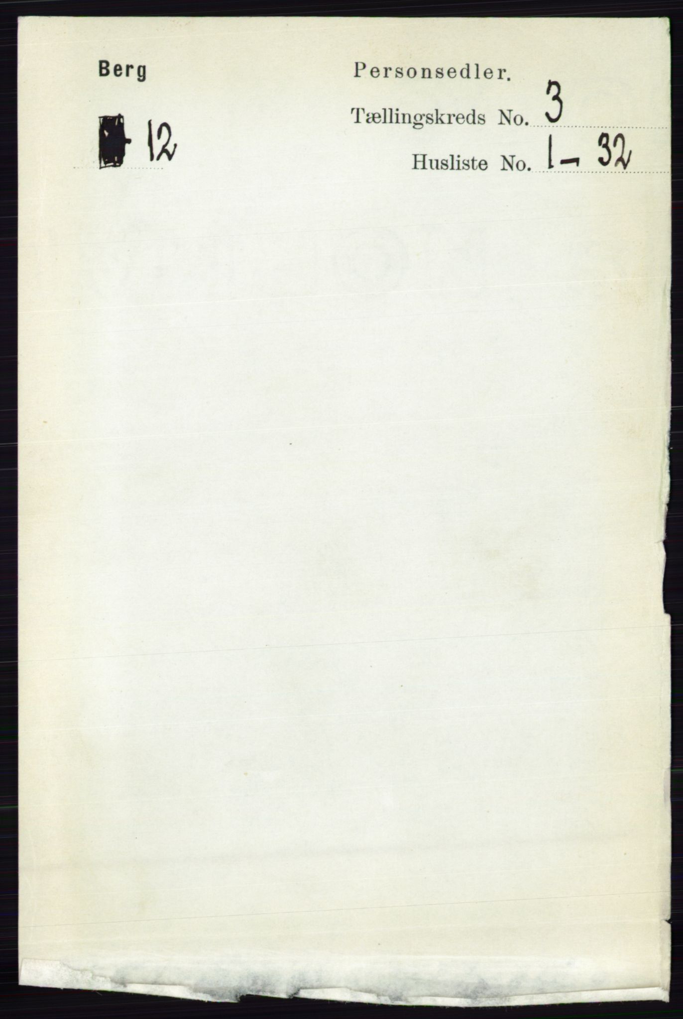 RA, 1891 census for 0116 Berg, 1891, p. 1887