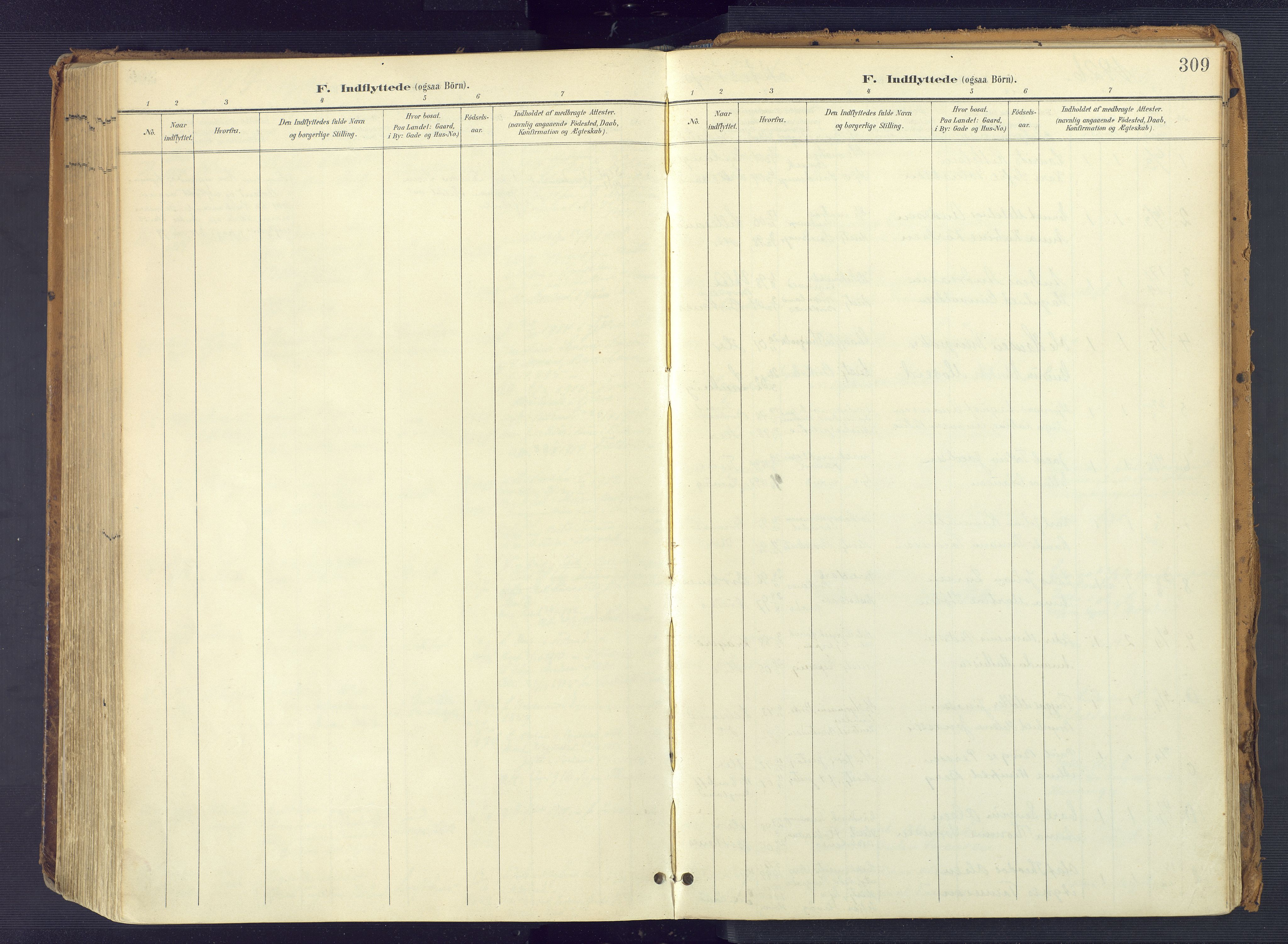 Vestre Moland sokneprestkontor, SAK/1111-0046/F/Fa/Fab/L0010: Parish register (official) no. A 10, 1900-1926, p. 309