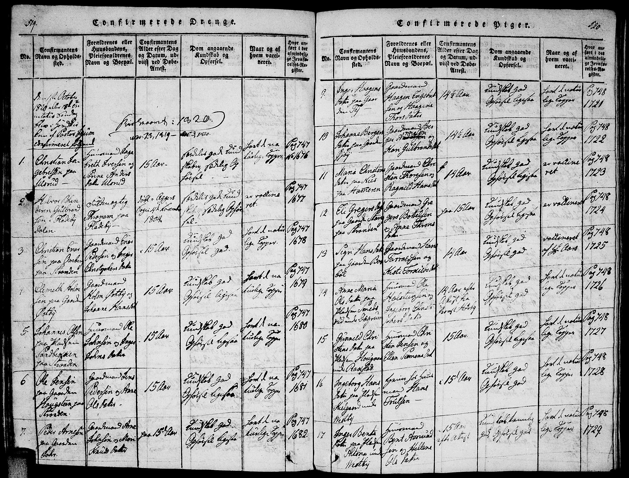 Enebakk prestekontor Kirkebøker, SAO/A-10171c/F/Fa/L0005: Parish register (official) no. I 5, 1790-1825, p. 519-520