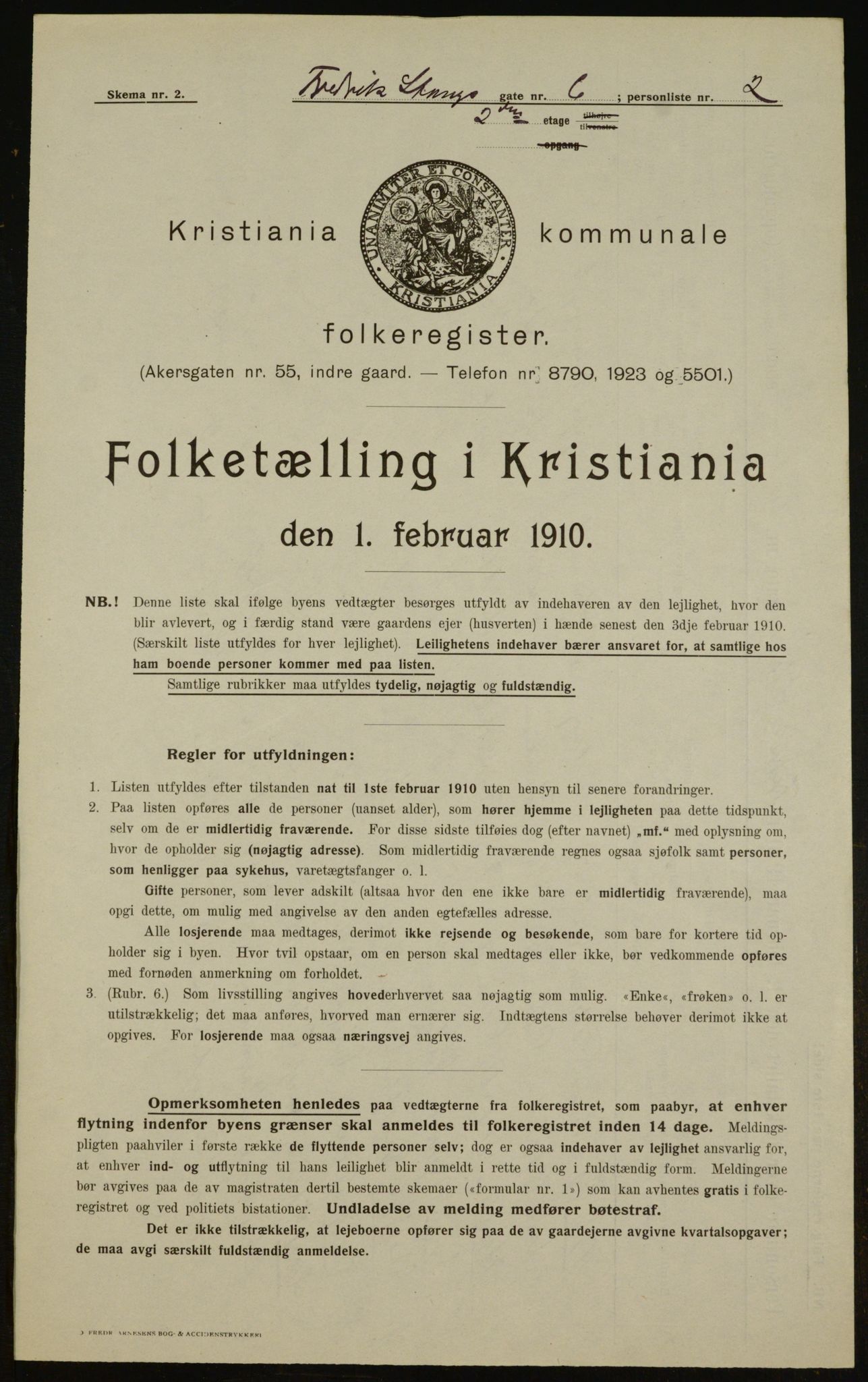 OBA, Municipal Census 1910 for Kristiania, 1910, p. 25051