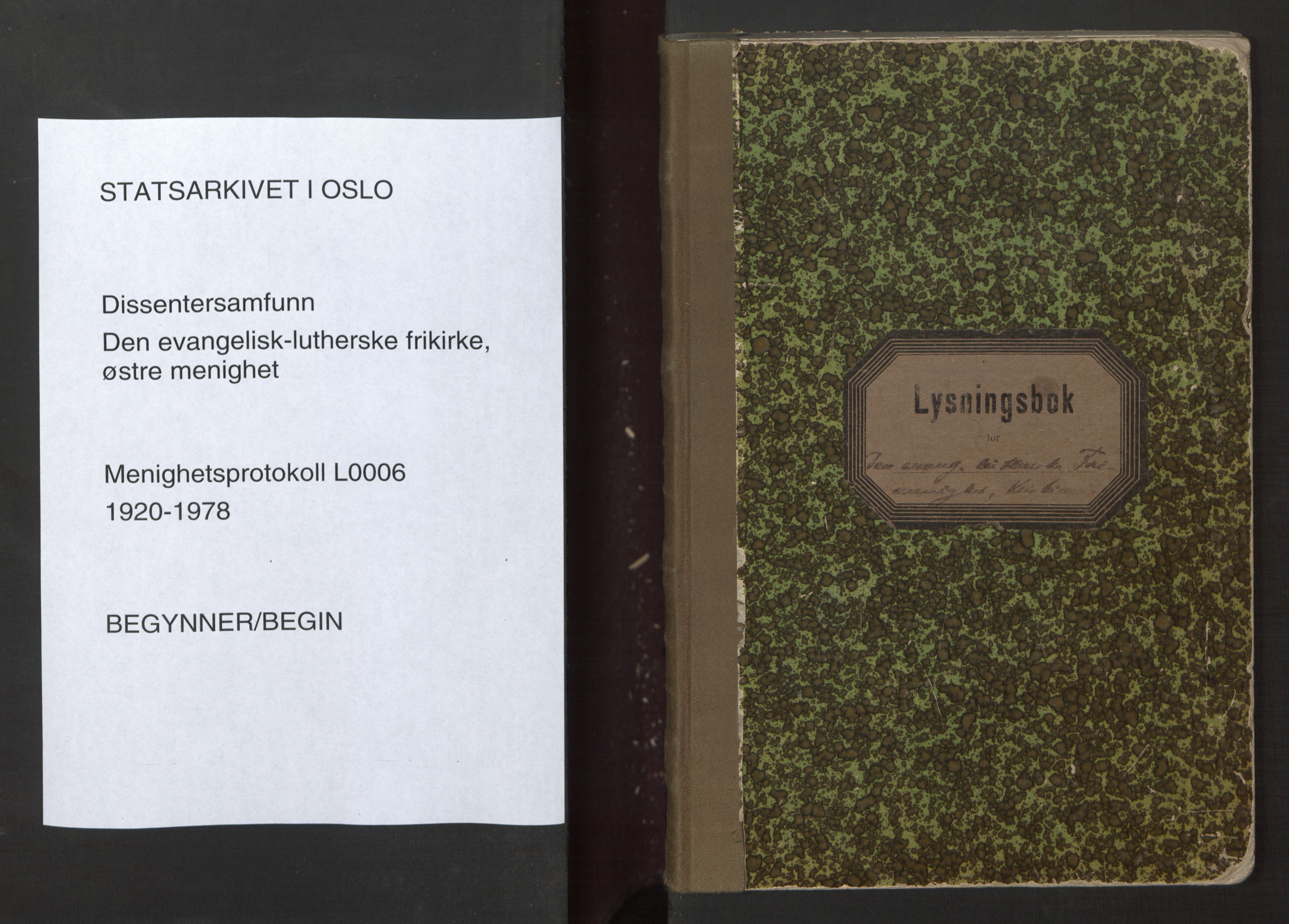 Den evangelisk-lutherske frikirke østre menighet, Oslo, SAO/PAO-0245/F/L0006: Marriage register (dissenter) no. 6, 1920-1978