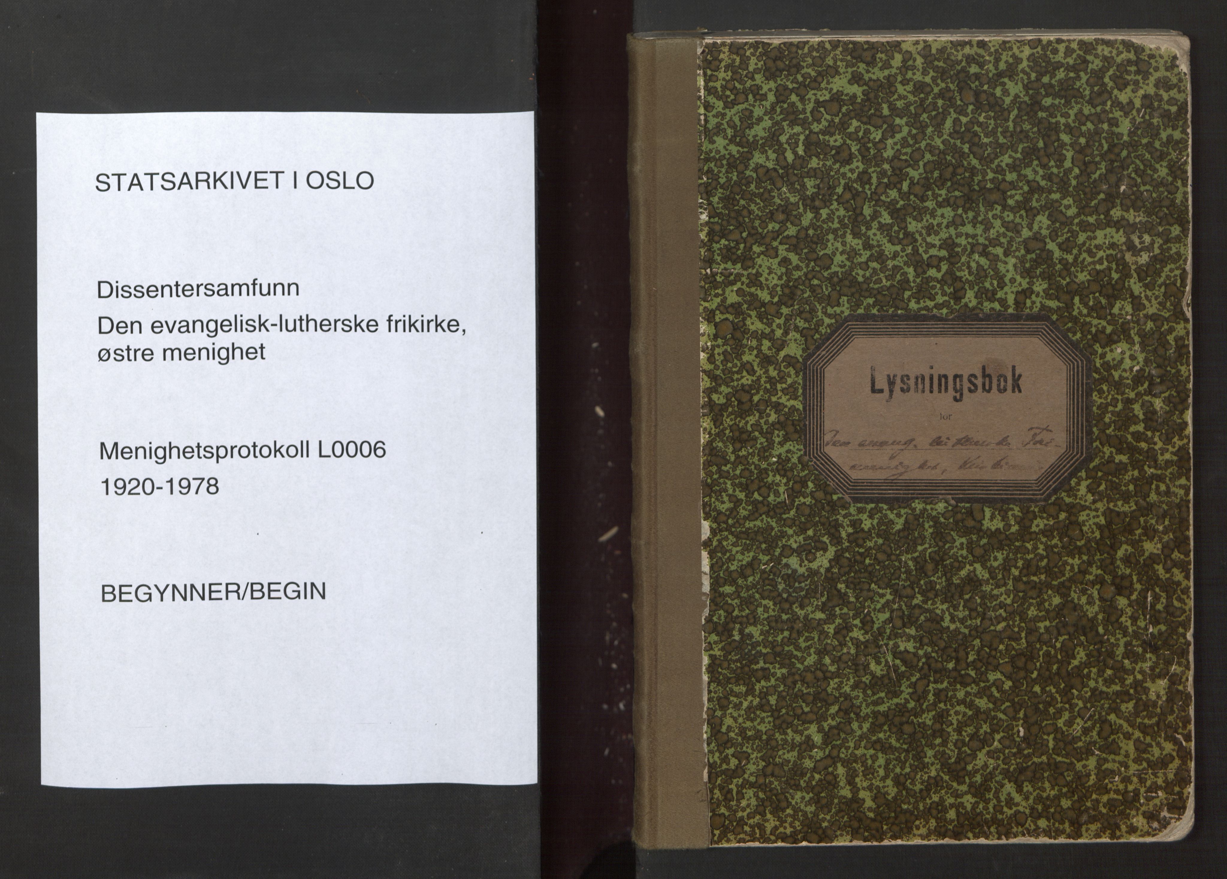 Den evangelisk-lutherske frikirke østre menighet, Oslo, AV/SAO-PAO-0245/F/L0006: Dissenter register no. 6, 1920-1978