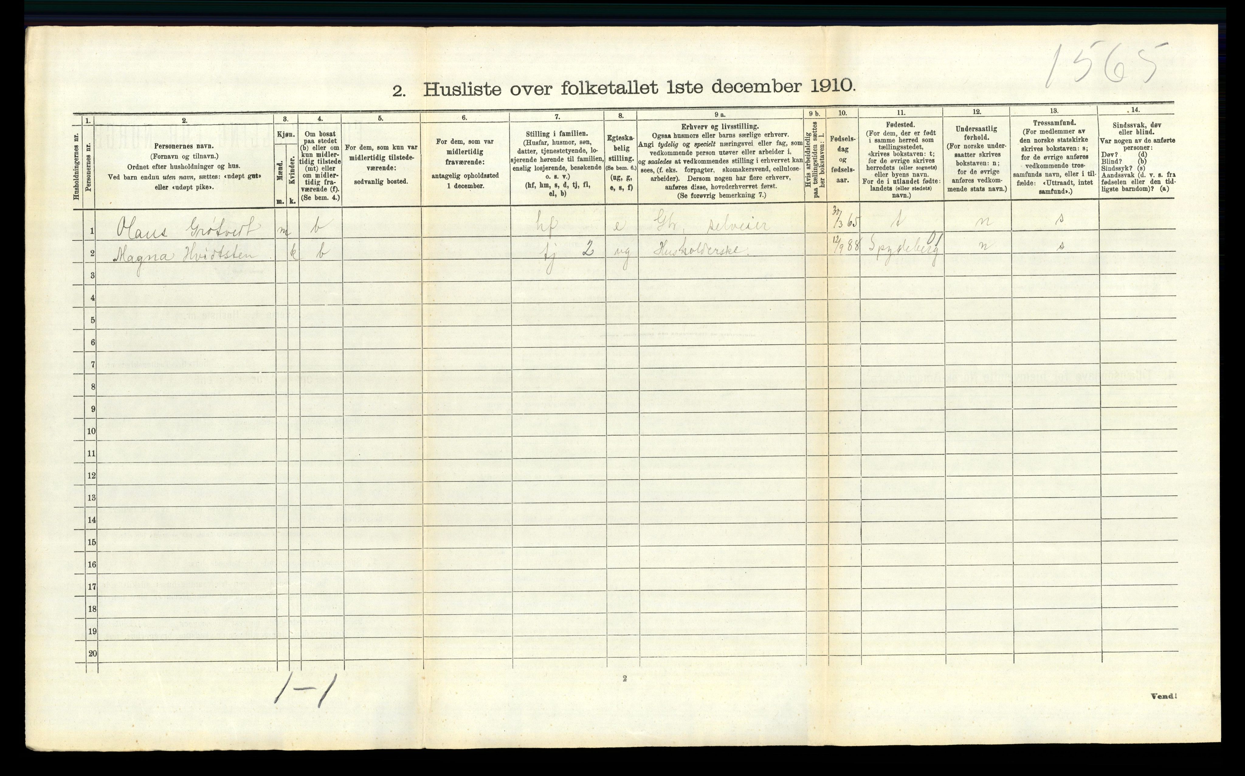 RA, 1910 census for Rakkestad, 1910, p. 1210