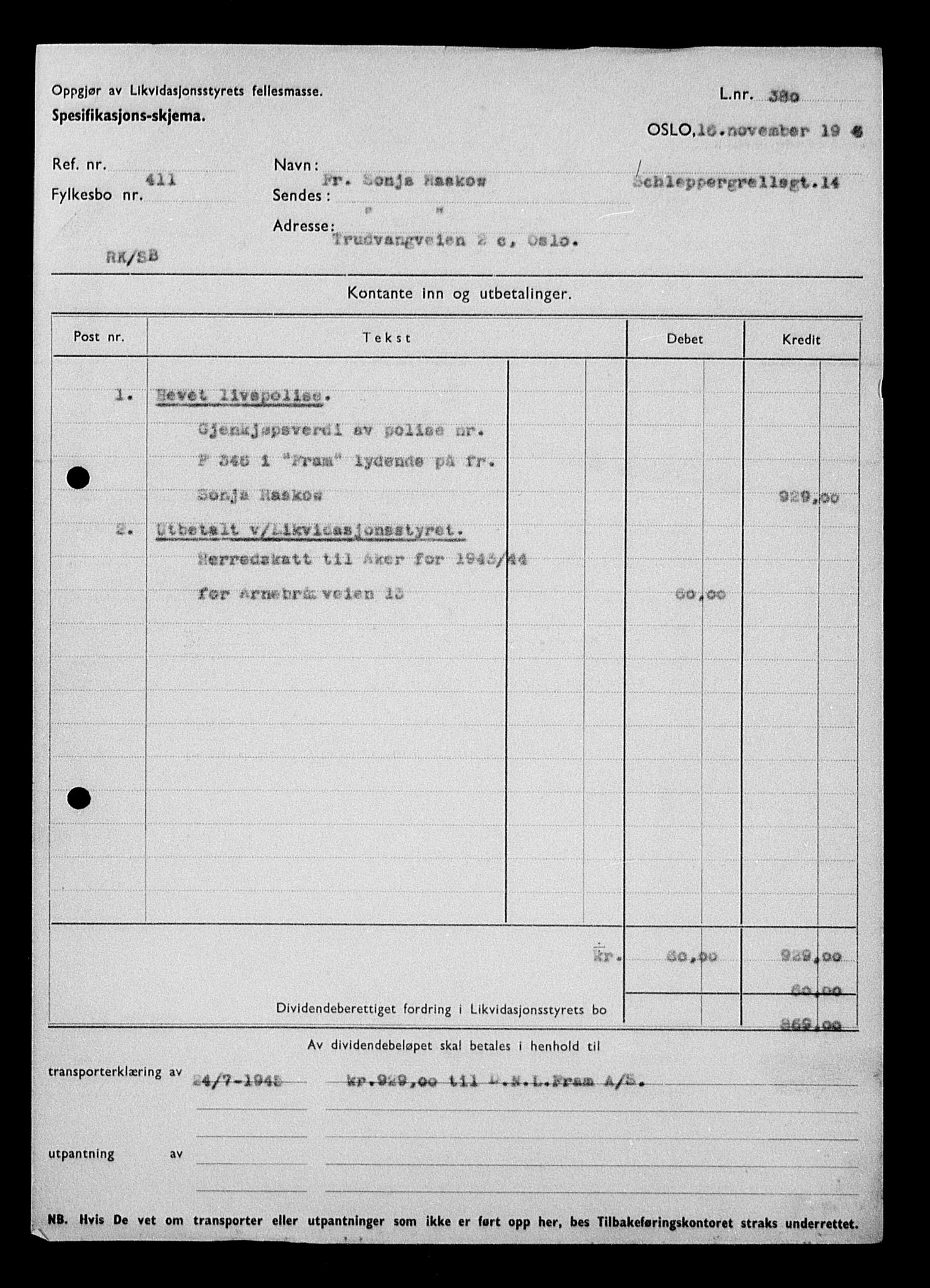 Justisdepartementet, Tilbakeføringskontoret for inndratte formuer, RA/S-1564/H/Hc/Hcc/L0972: --, 1945-1947, p. 154