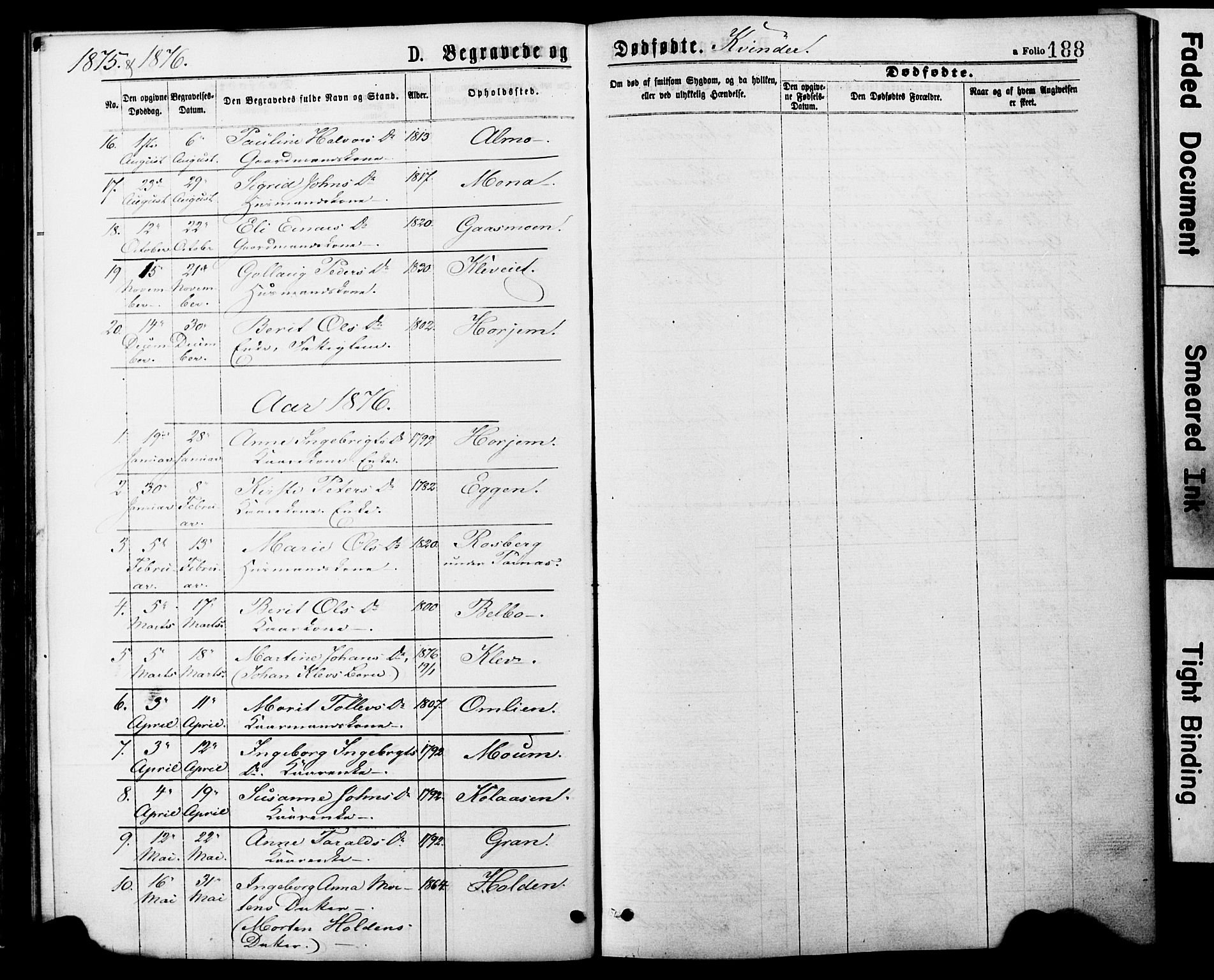 Ministerialprotokoller, klokkerbøker og fødselsregistre - Nord-Trøndelag, SAT/A-1458/749/L0473: Parish register (official) no. 749A07, 1873-1887, p. 188
