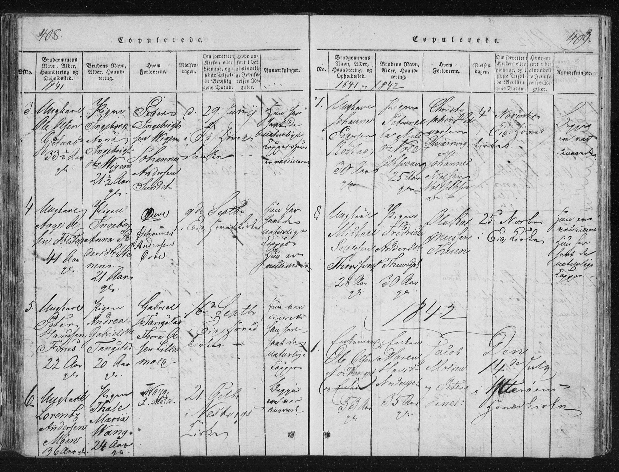 Ministerialprotokoller, klokkerbøker og fødselsregistre - Nord-Trøndelag, AV/SAT-A-1458/744/L0417: Parish register (official) no. 744A01, 1817-1842, p. 408-409